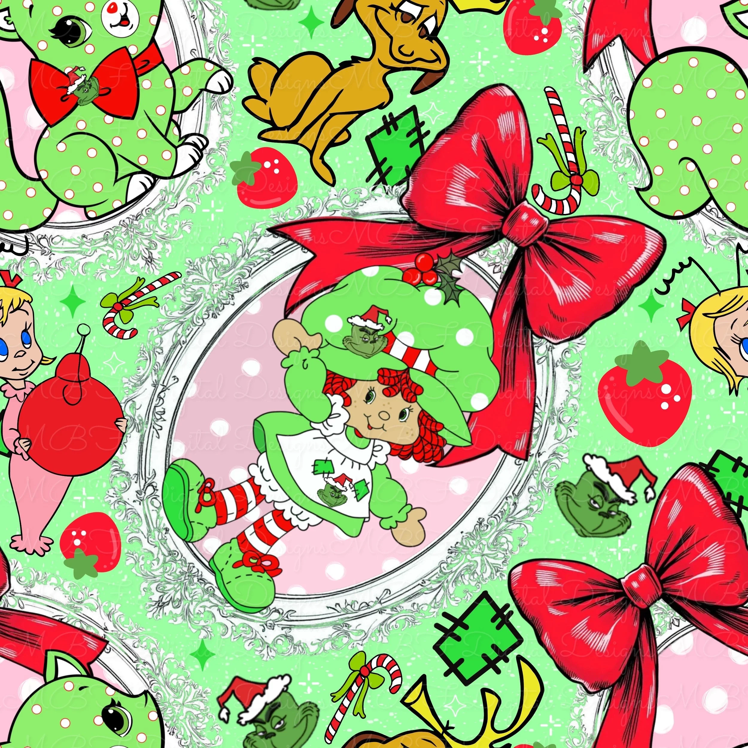 Strawberry Shortcake Meets The Grinch (holiday mint color way)