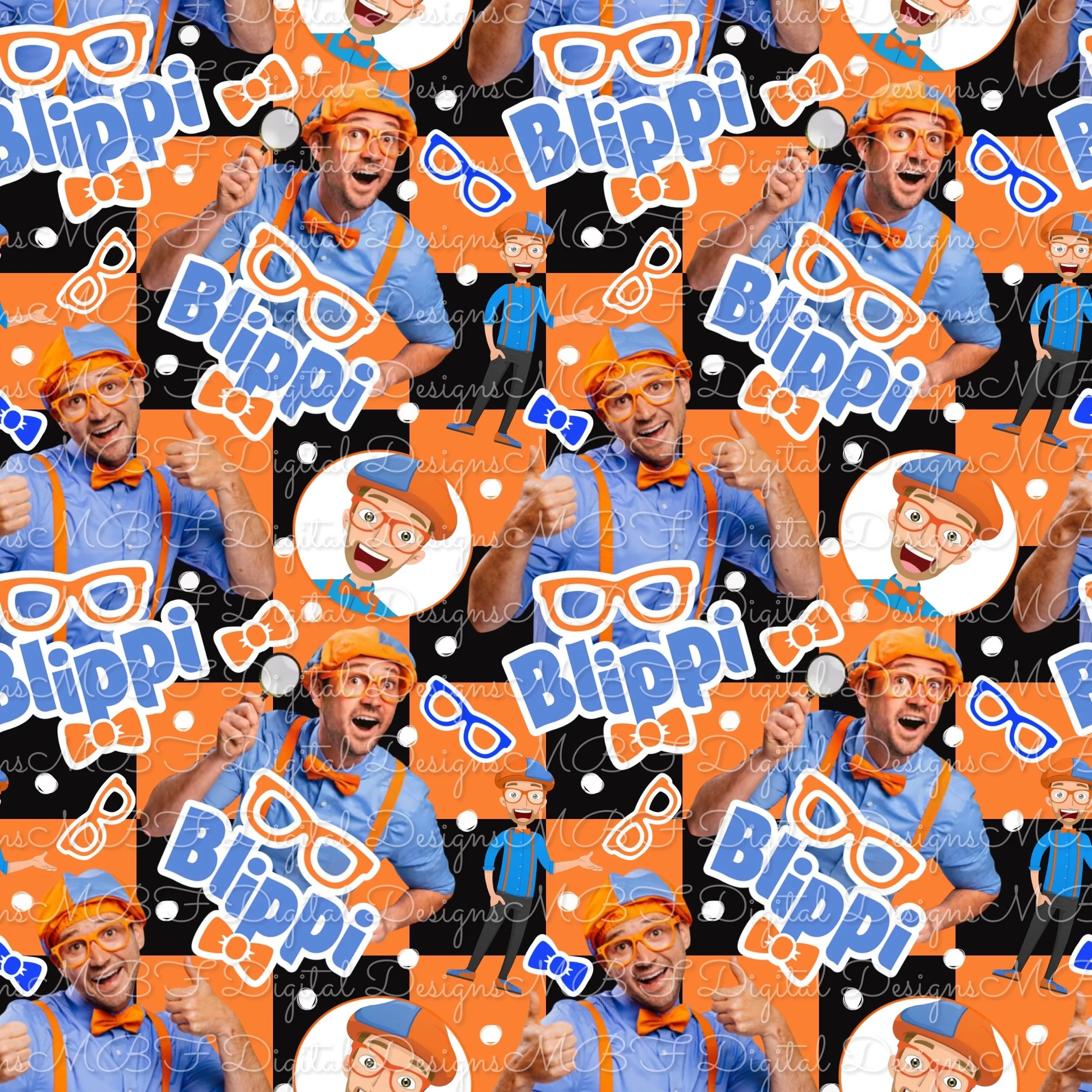 Blippi (black and orange checked color way)