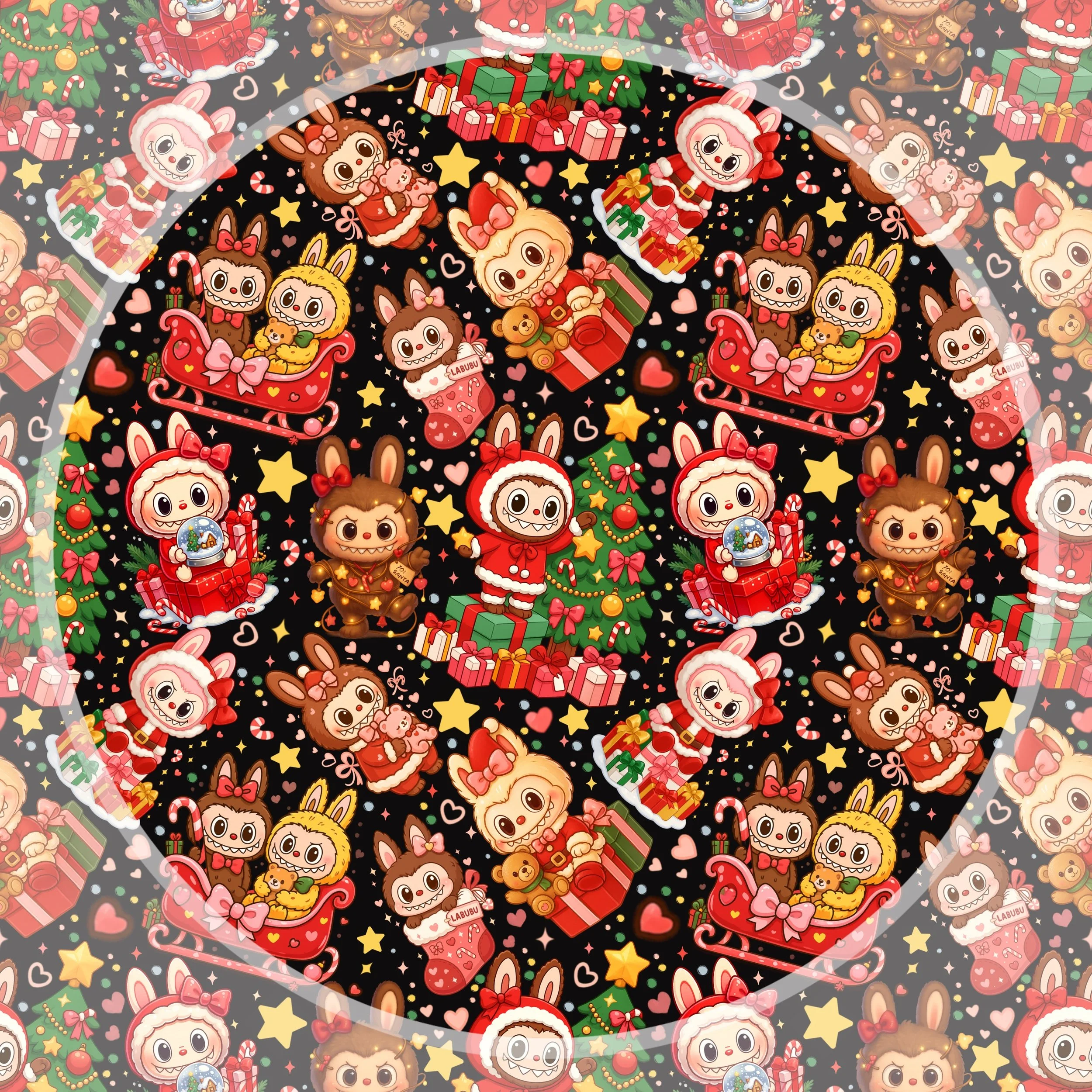 Merry Labubus (black as coal color way)