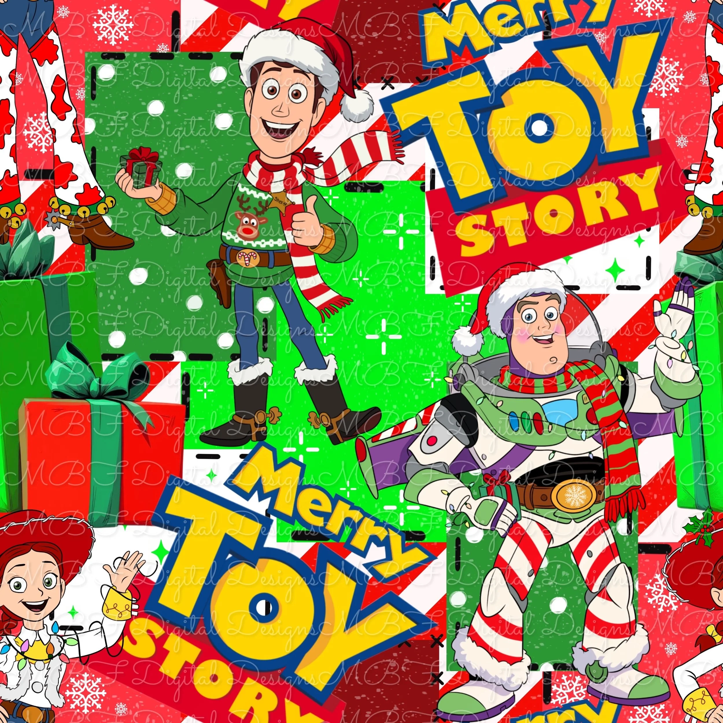 Merry Toy Story (candy cane color way)