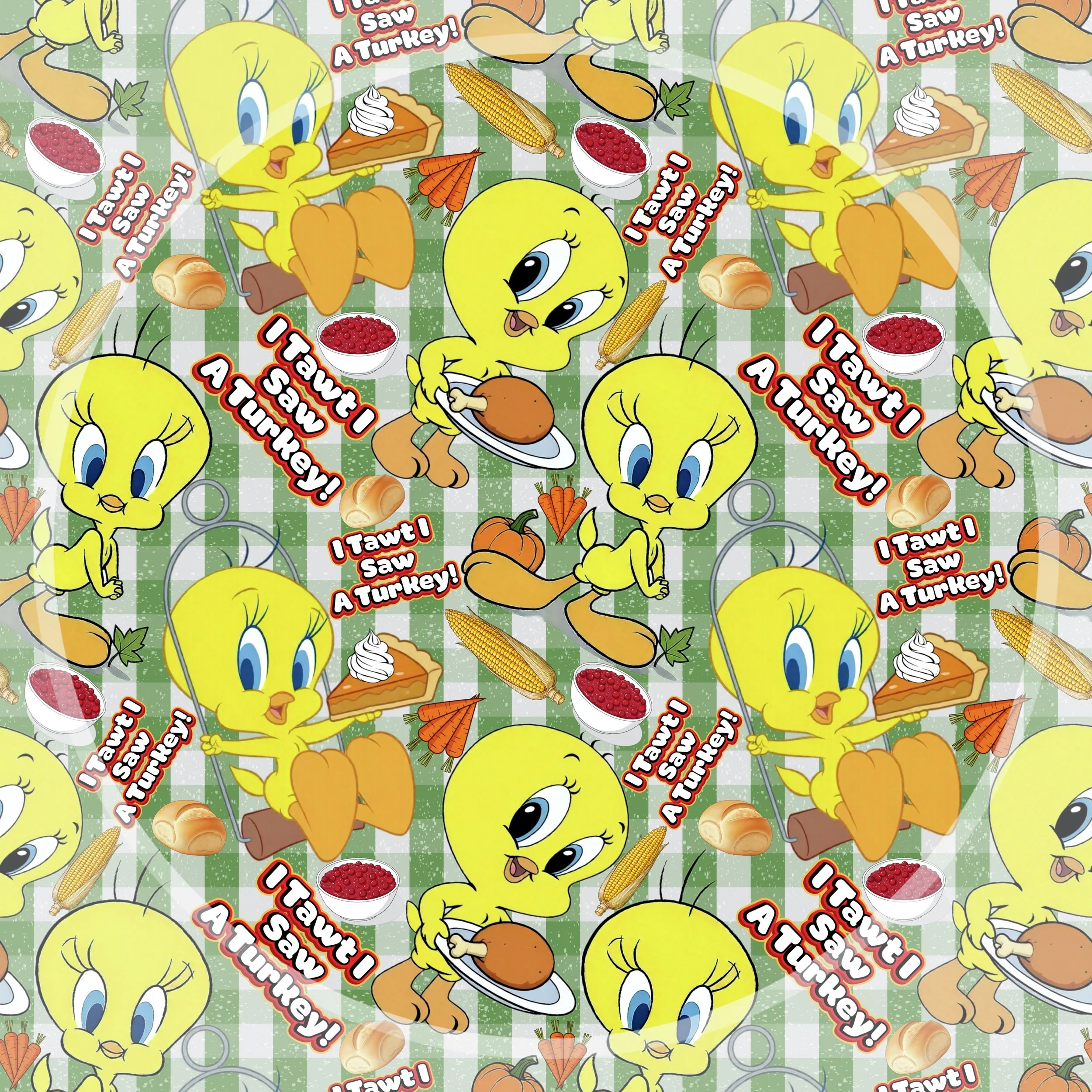 I Tawt I Saw A Turkey (fall green plaid color way)