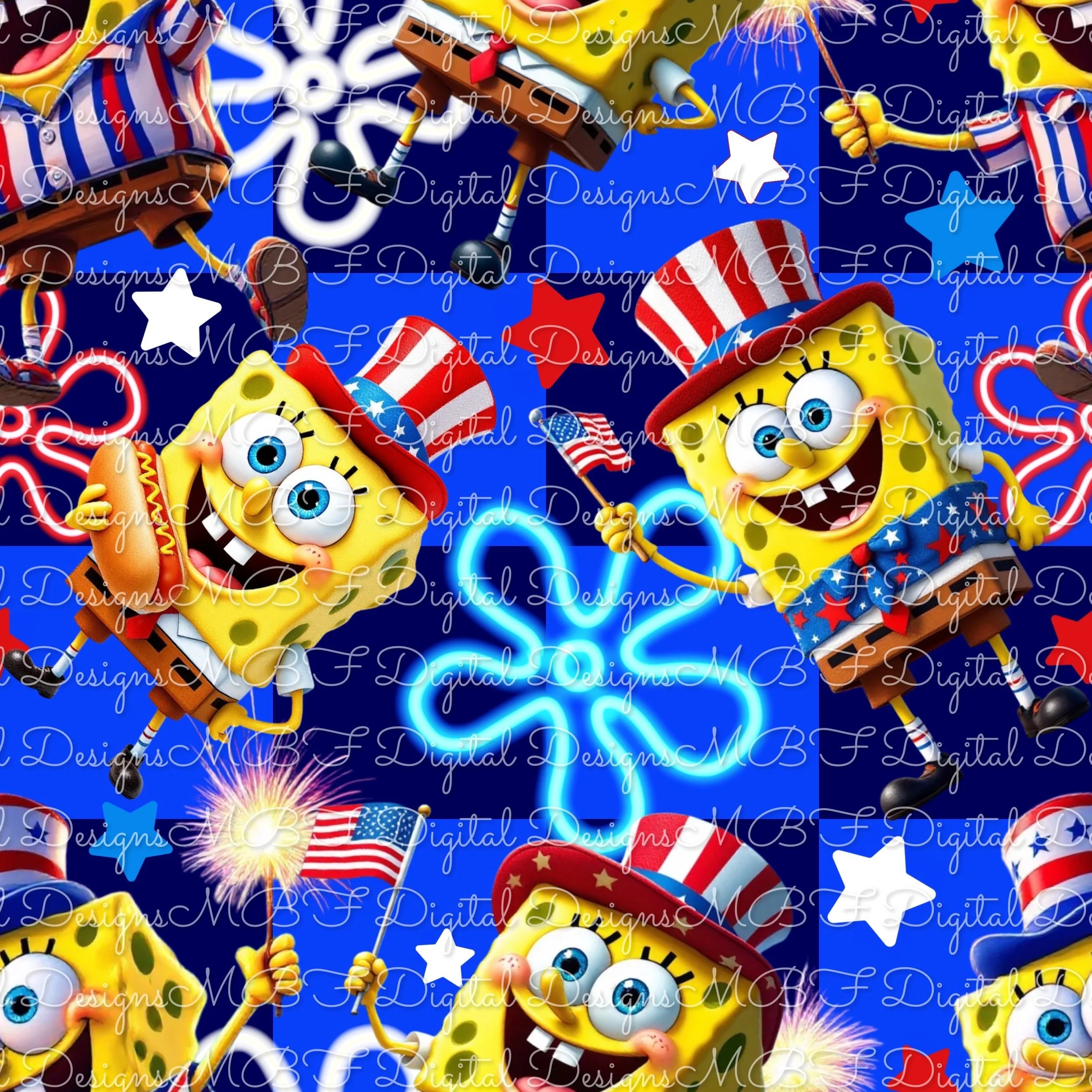 4OJ Spongie (dark duo blue checked color way)