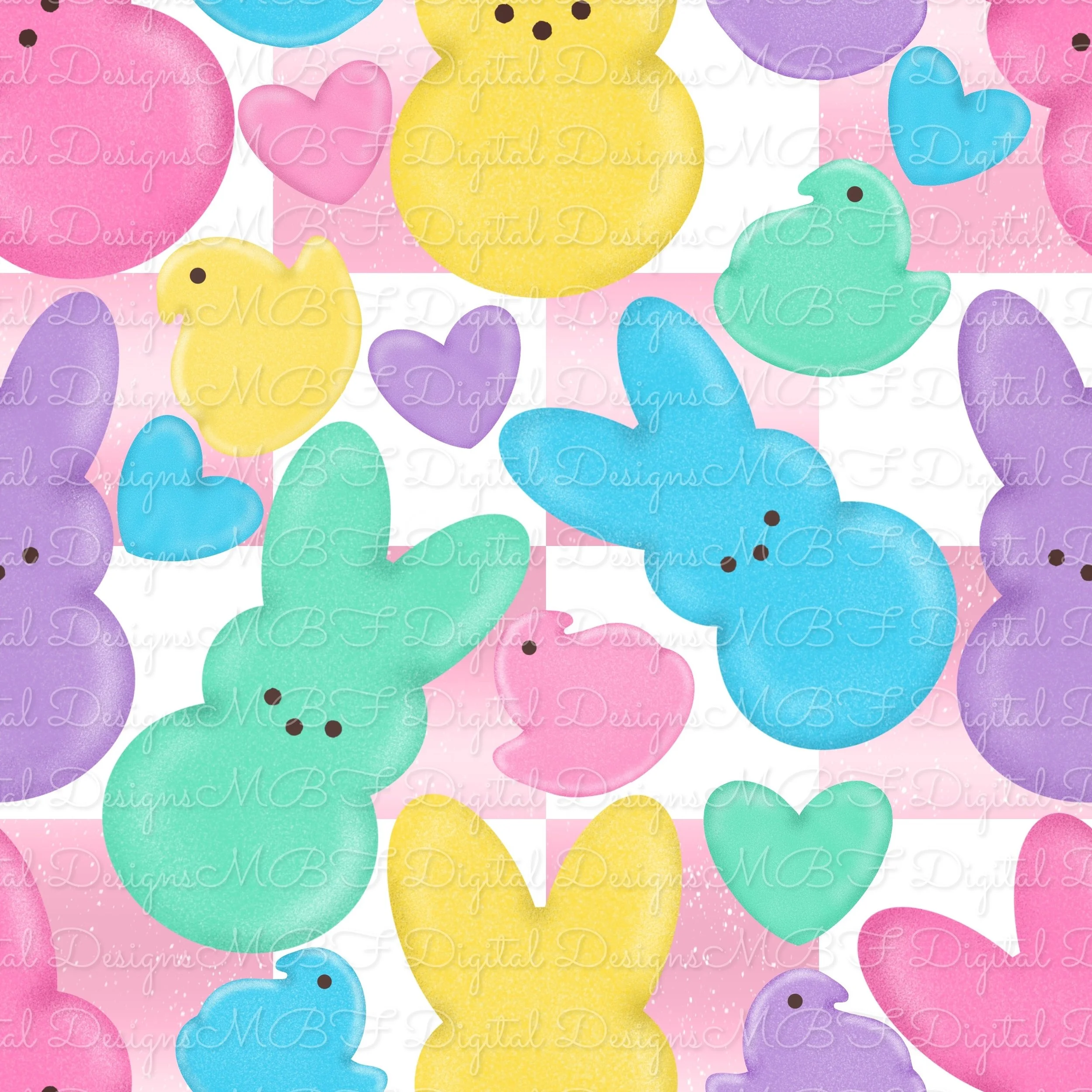 Perfectly Peeps (pink watercolor checked color way)