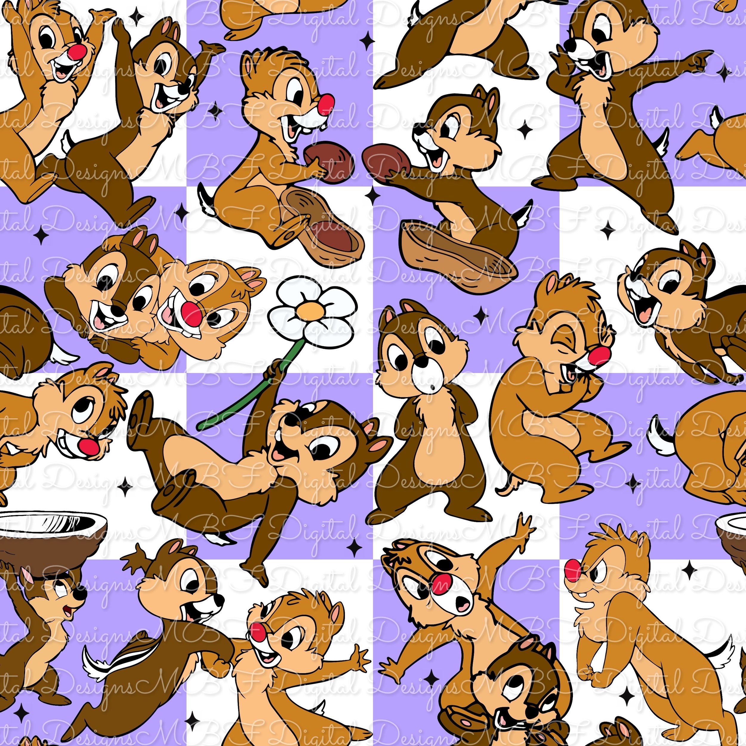 Chip N Dale (purple checked color way)