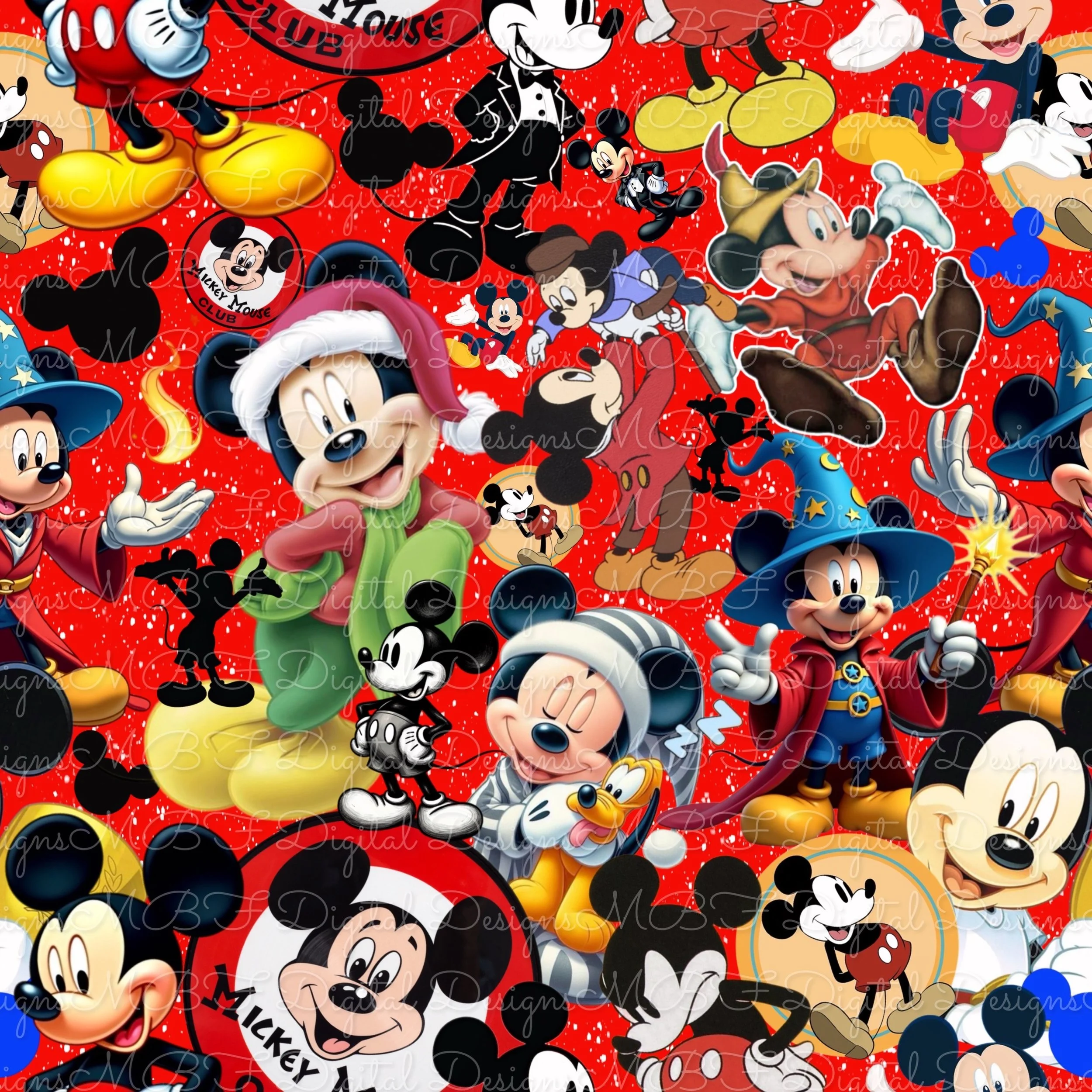 Mick-ey Collage ( red color way)
