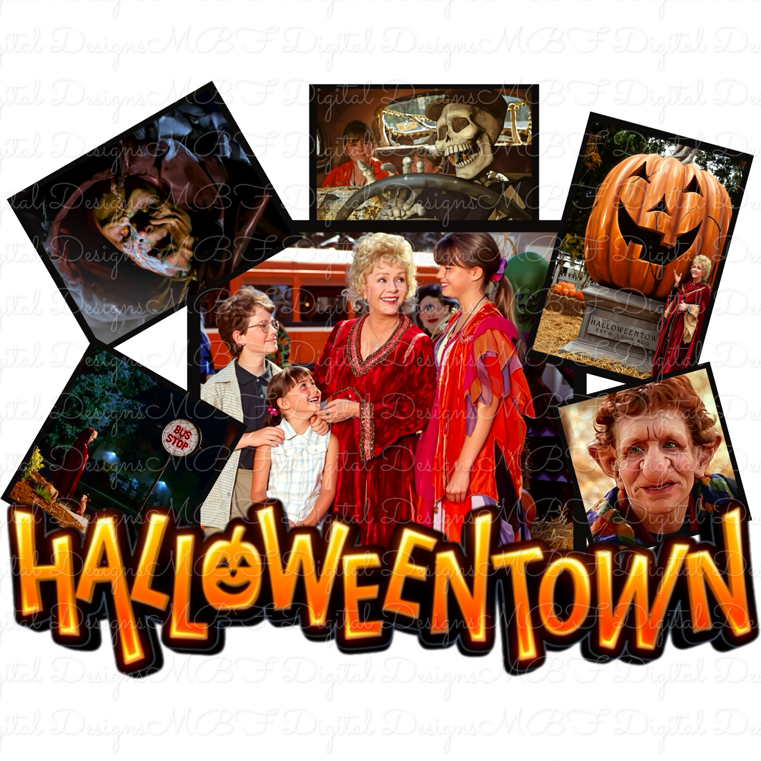 Halloweentown Patchwork PNG
