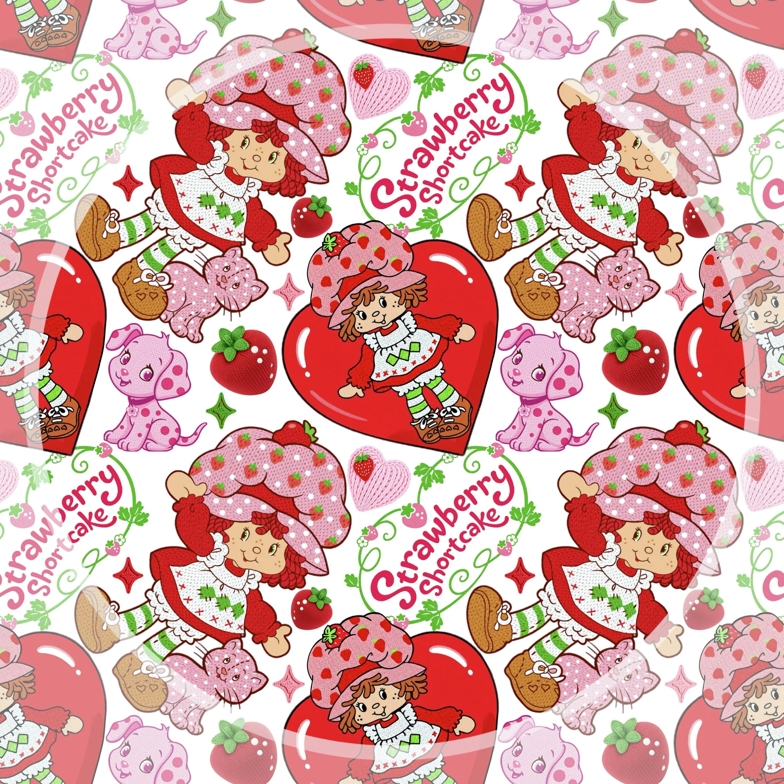 Knitted Strawberry Shortcake (white color way)