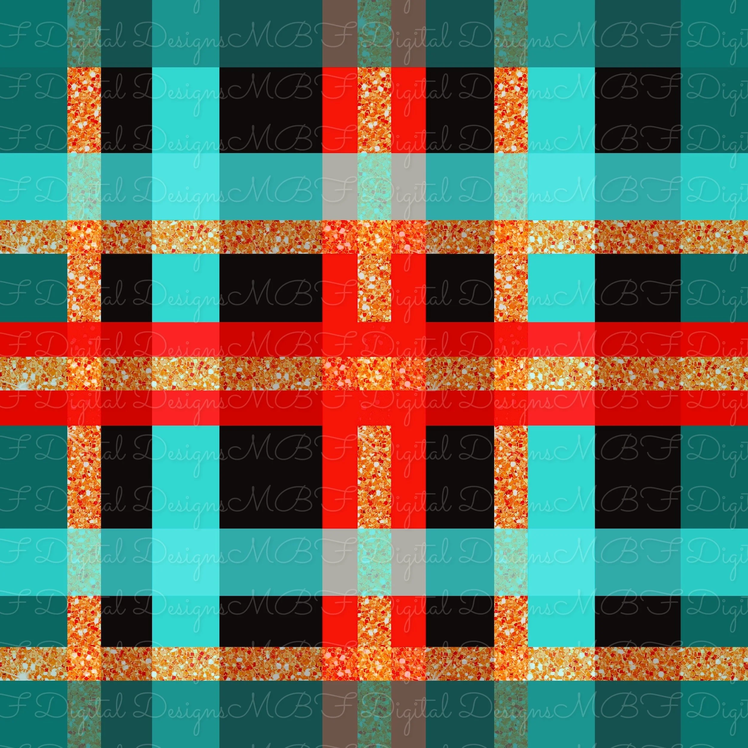 MJ Patchwork Plaid Coord (gold glitter color way)