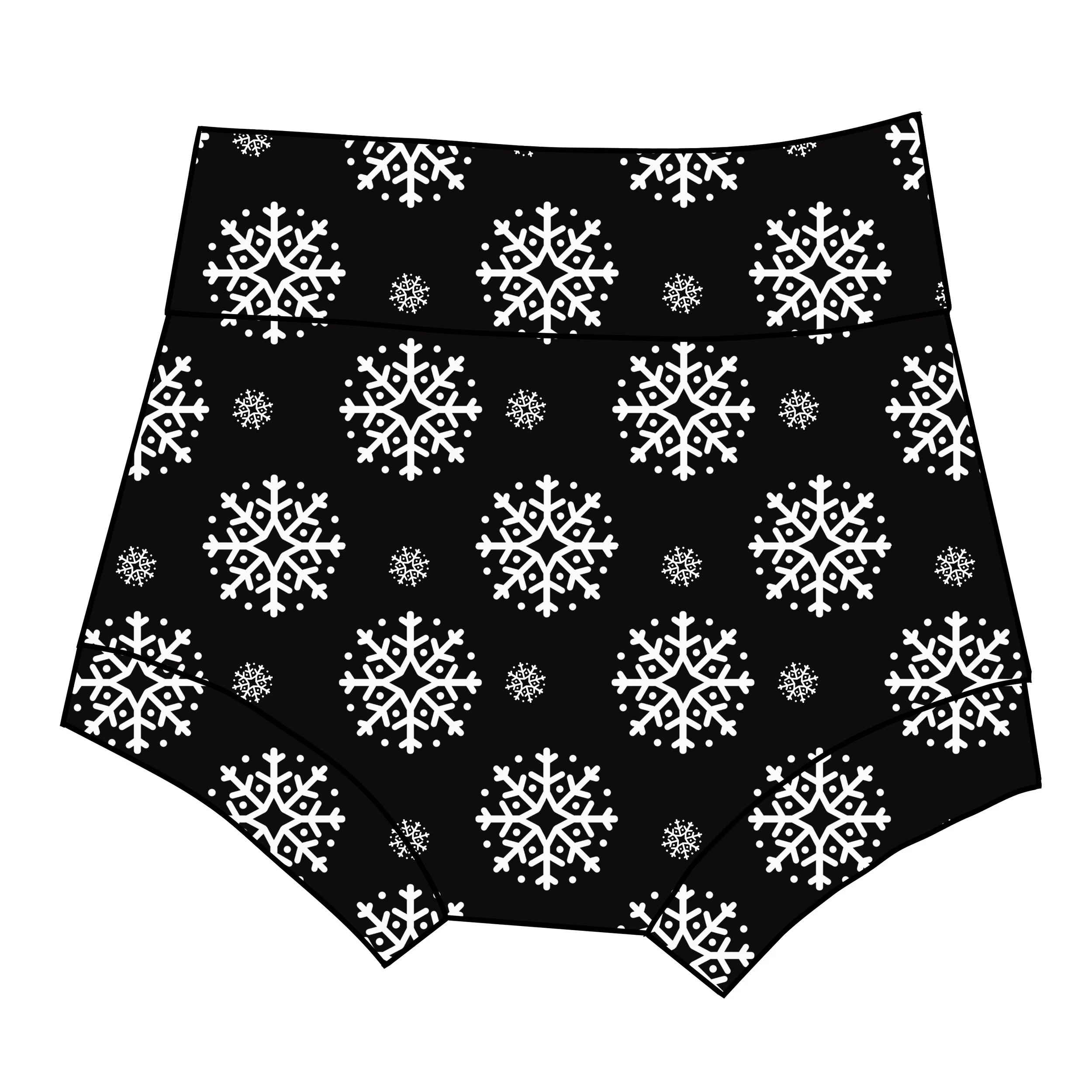 Santa Stop Here Snowflake Coord (black color way)