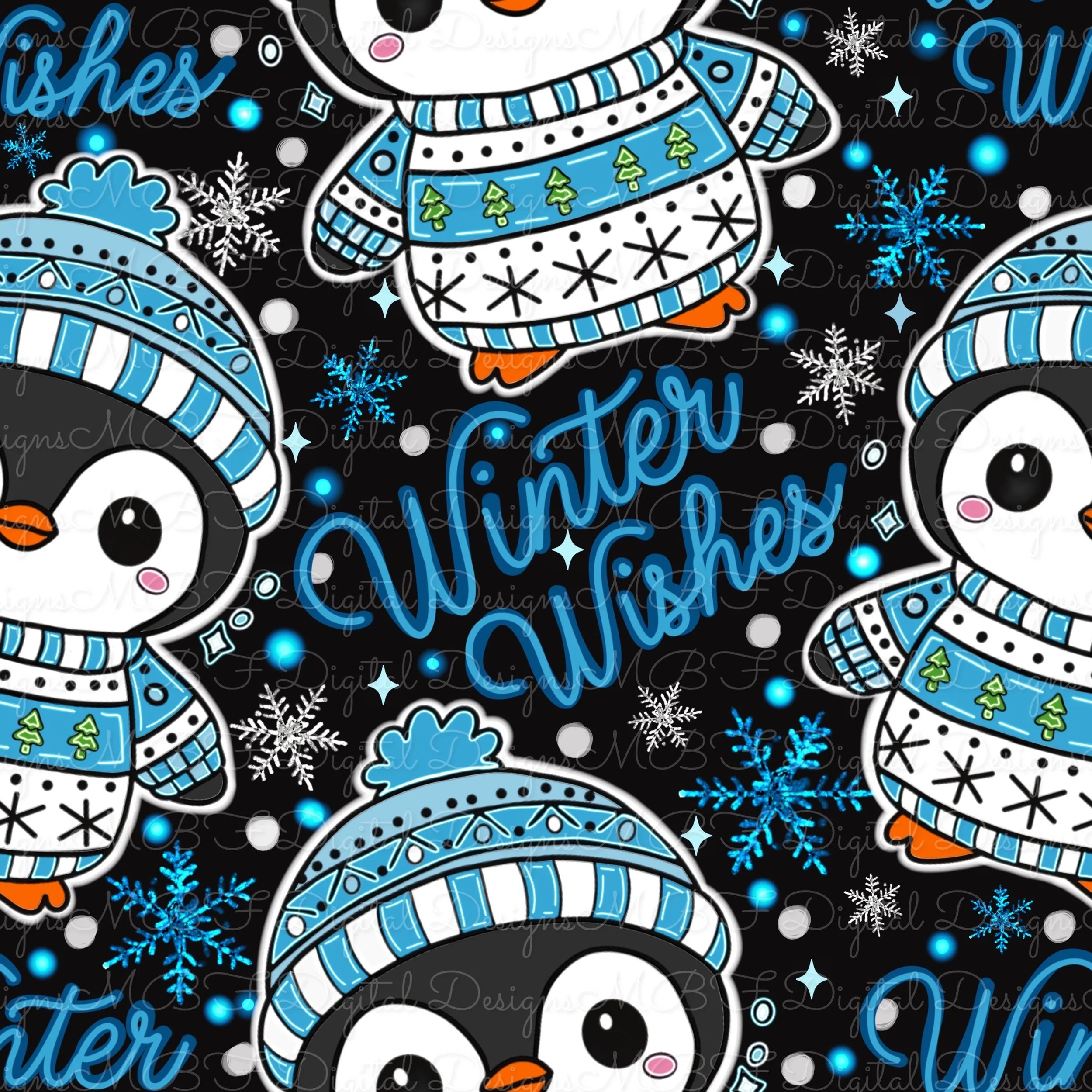 Winter Wishes (nighttime black color way)