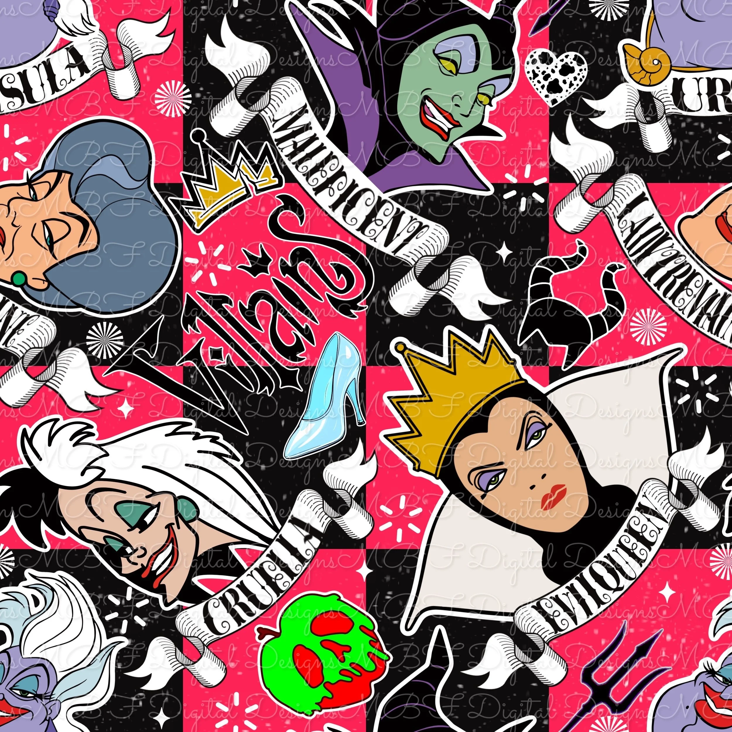 Villains (shocking pink checked color way)