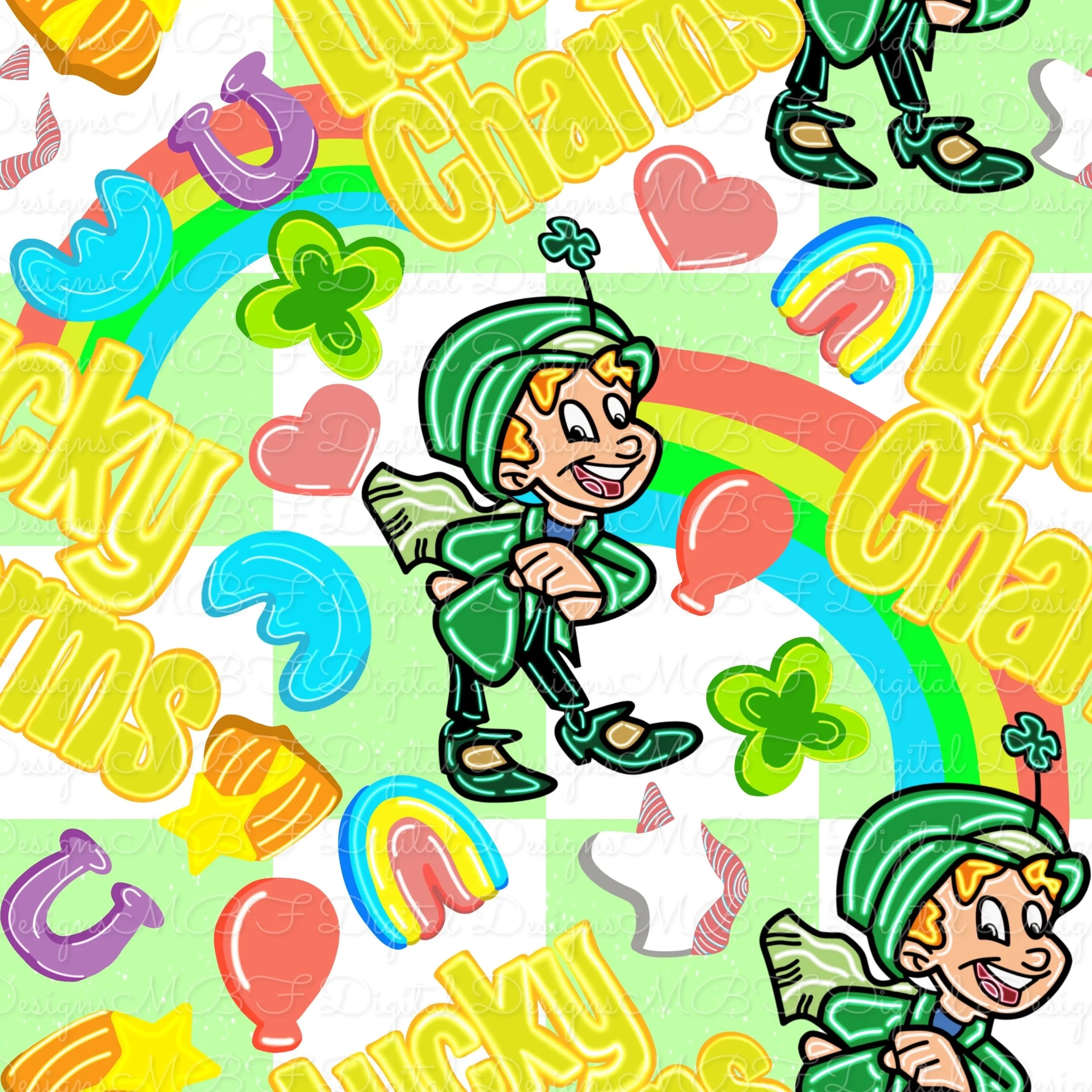 Charms of Luck (light green checked color way)