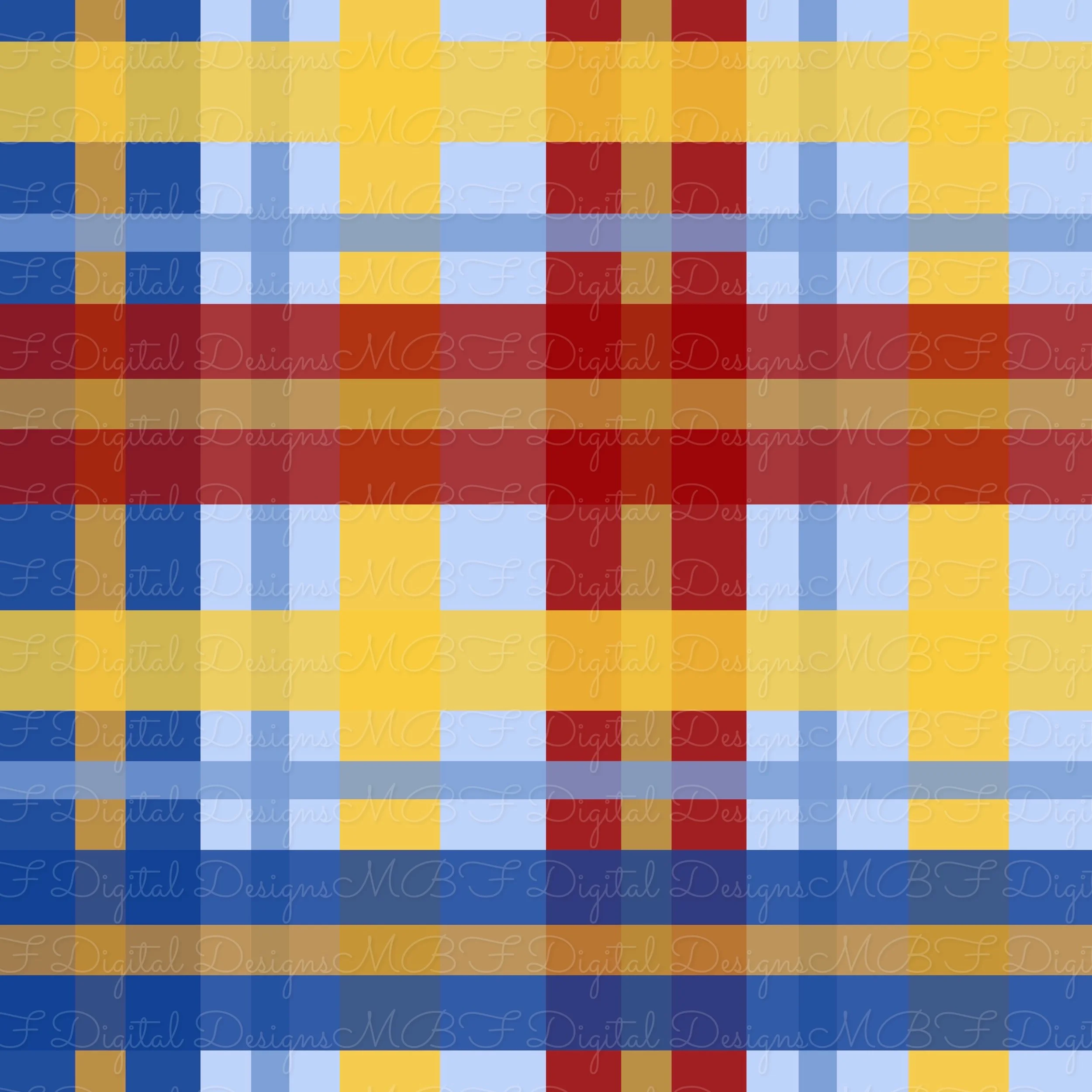 Beauty and the Beast Patchwork Plaid Coord (light blue background color way)