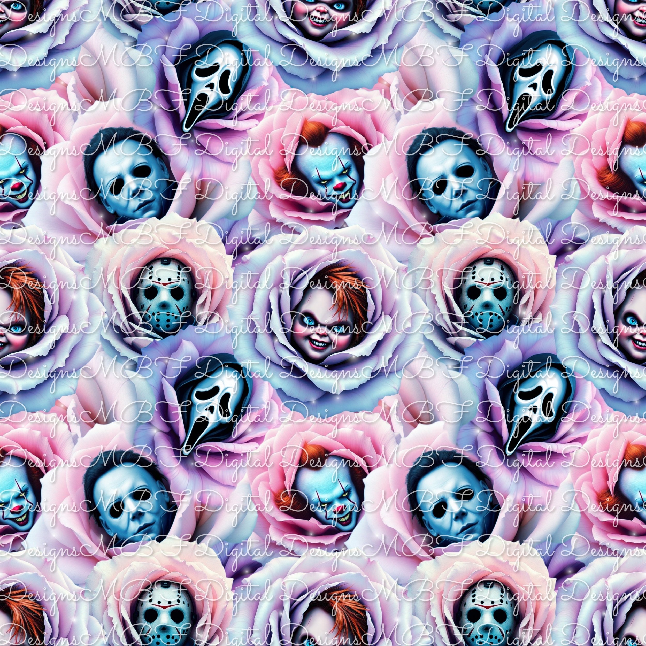 Horror Floral (light pastel color way)