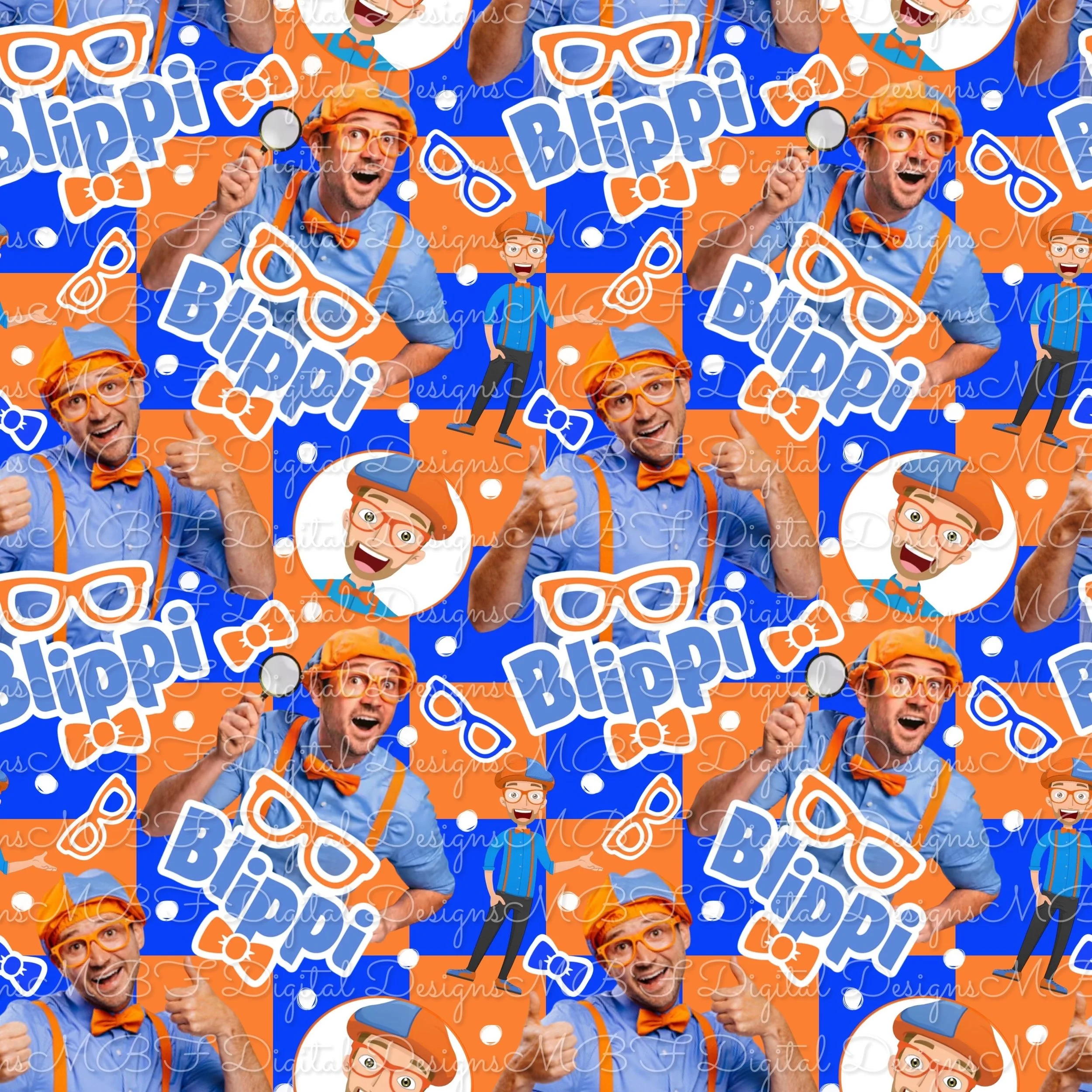 Blippi (blue and orange checked color way)