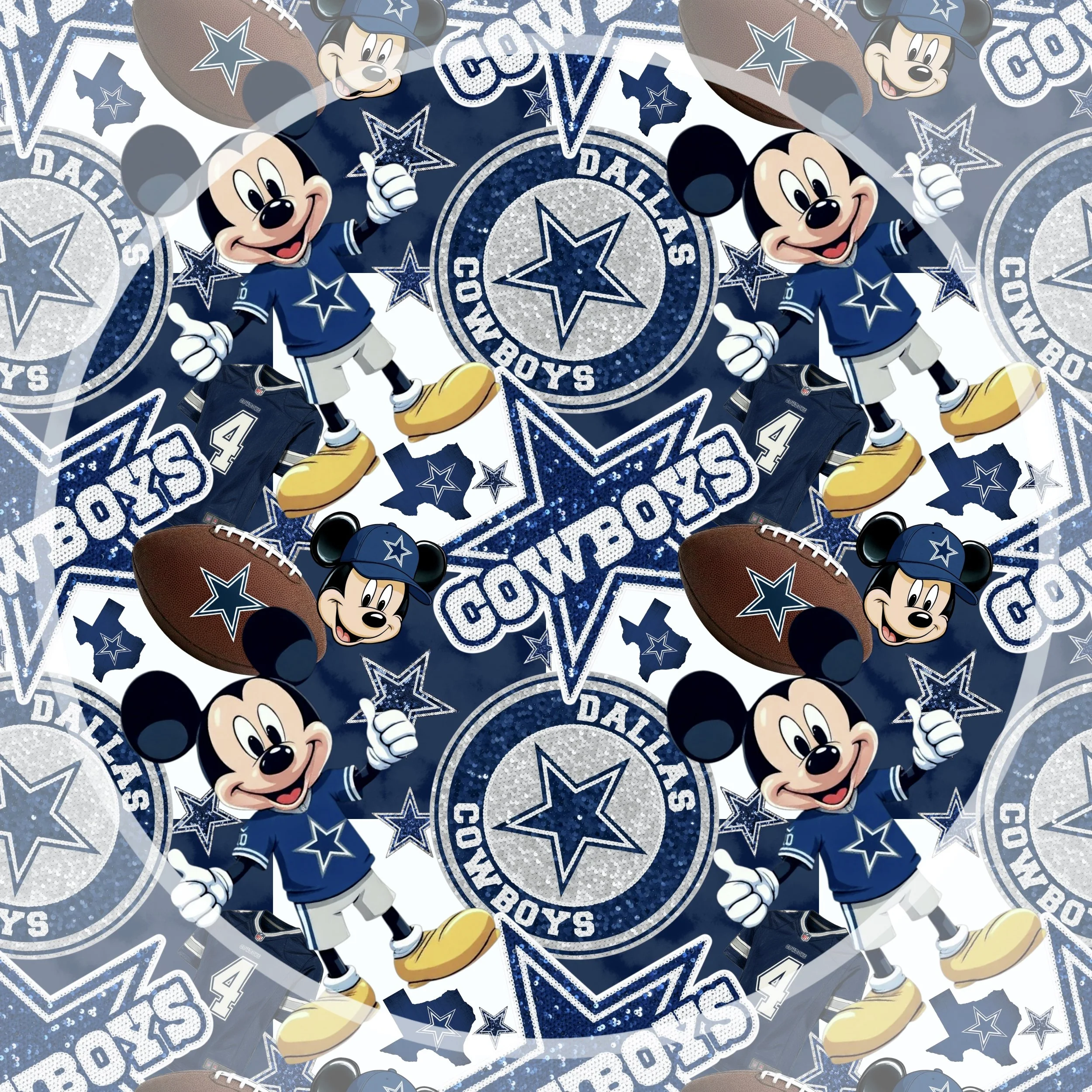 Mickey Cowboys (blue and white checked color way)