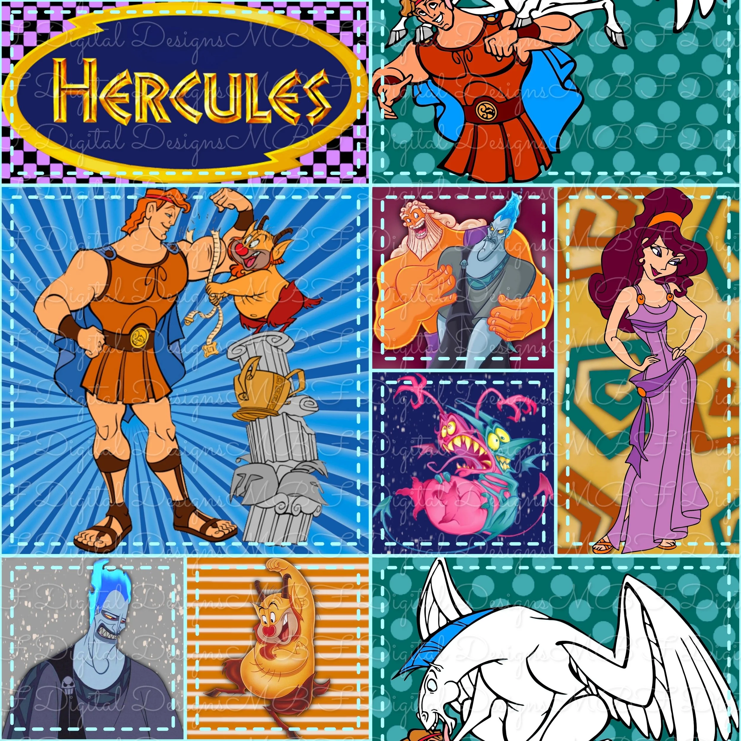 Hercules Patchwork (aqua stitches color way)