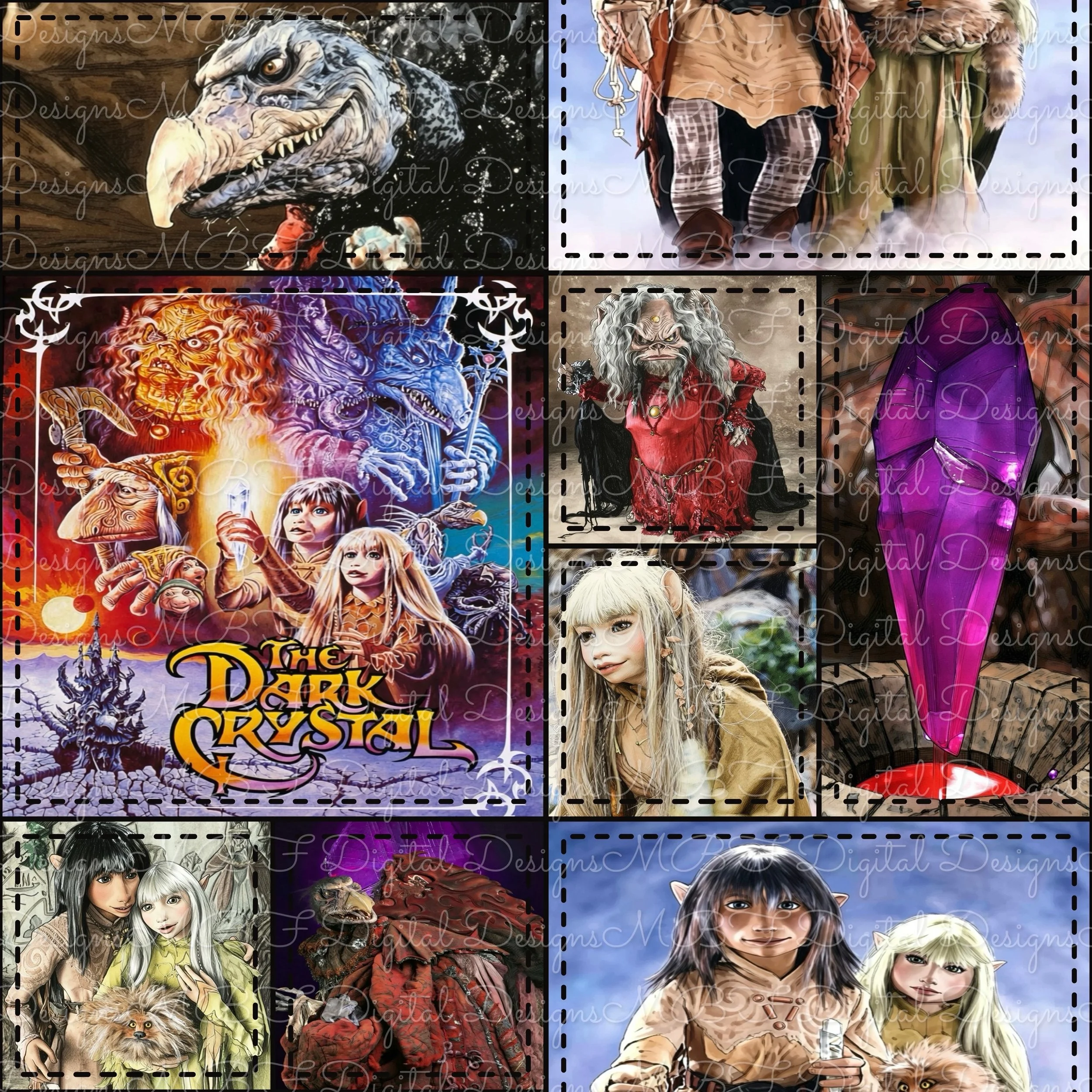 The Dark Crystal Patchwork (black stitches color way)