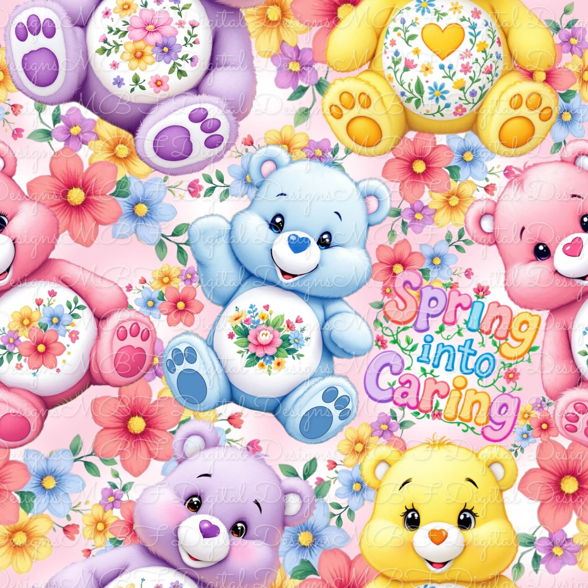 Spring Into Caring (pink/white multi color way)