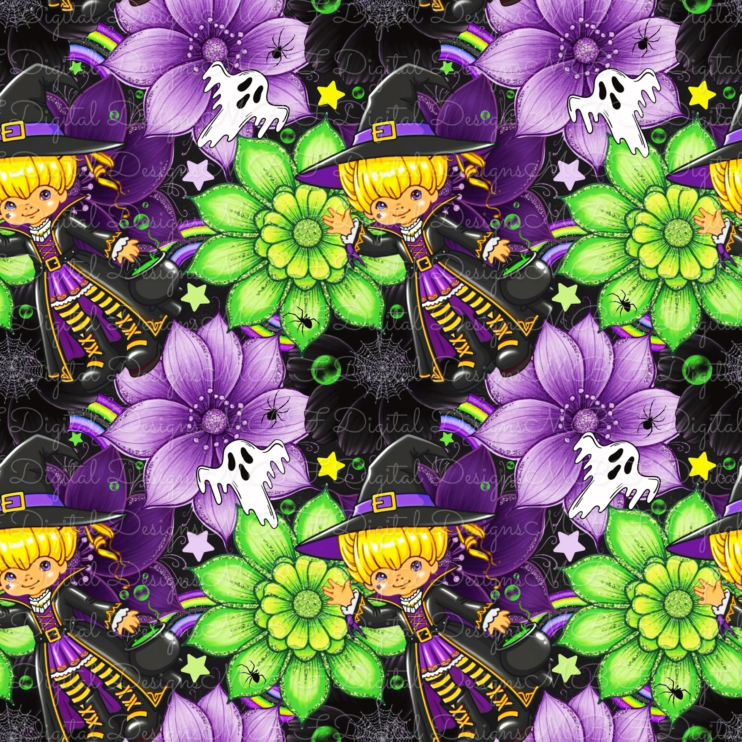 Witchy Floral Rainbow Brite