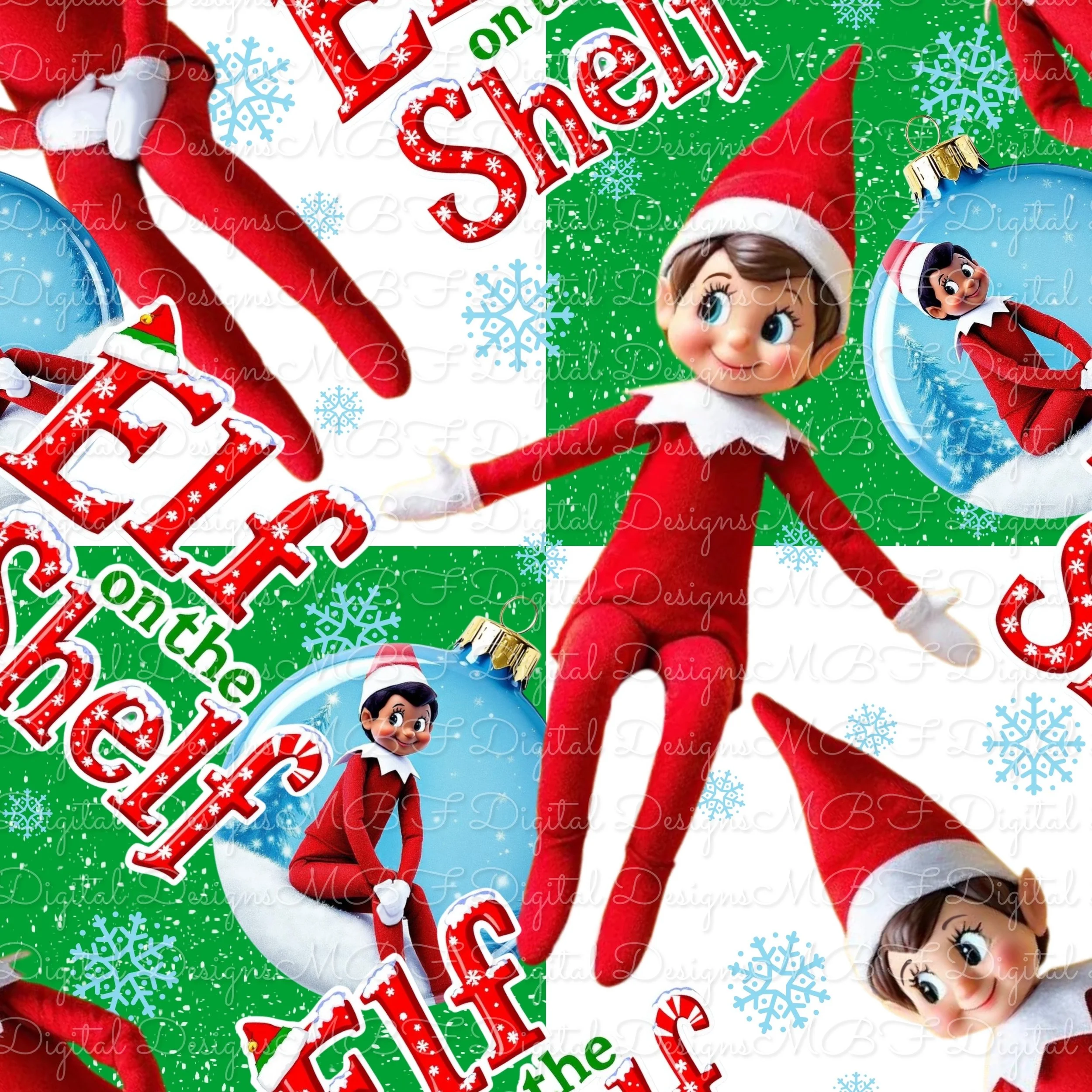 Shelf Elf 25 (green and white checked color way)