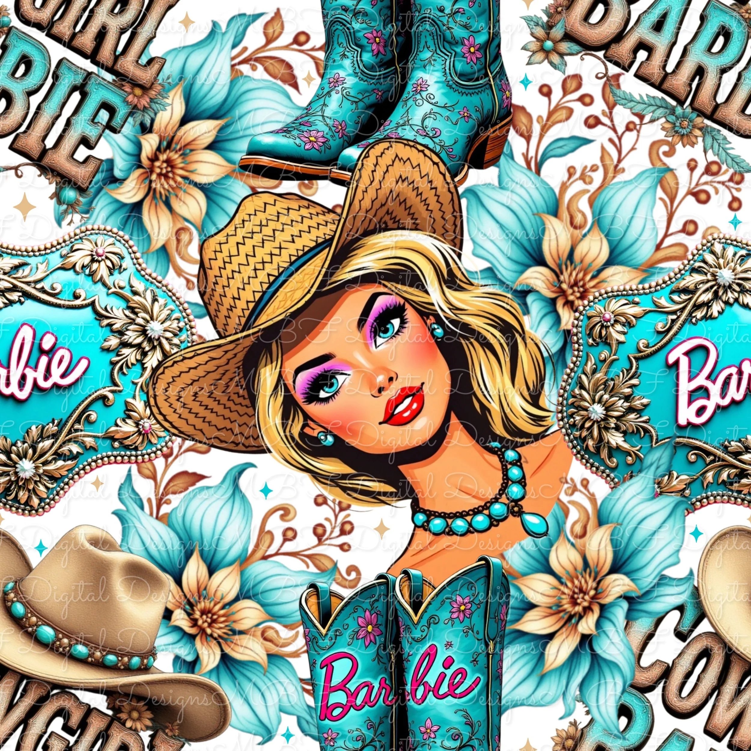 Cowgirl Barb-ie (white color way)