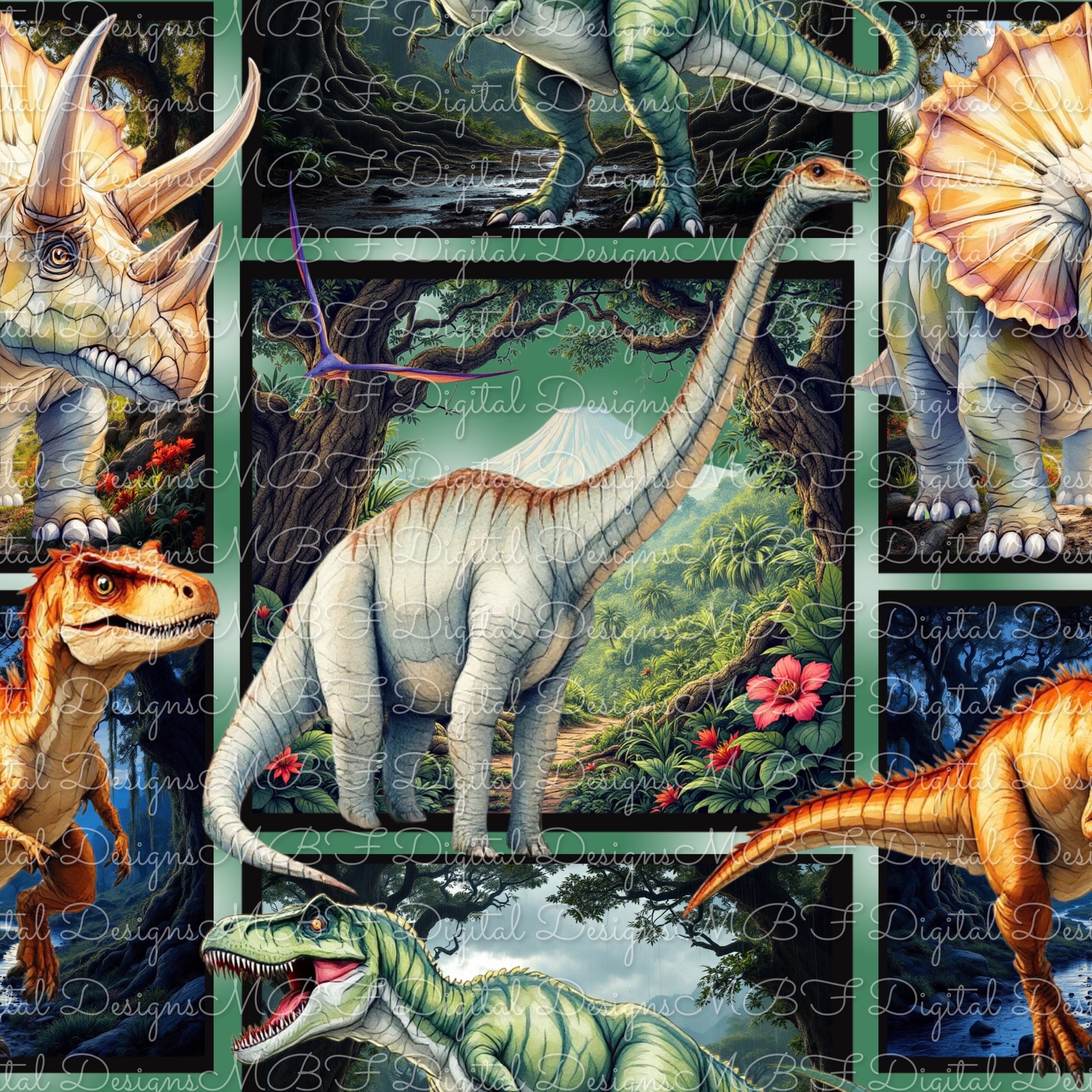 Roar Comic (jungle green color way)