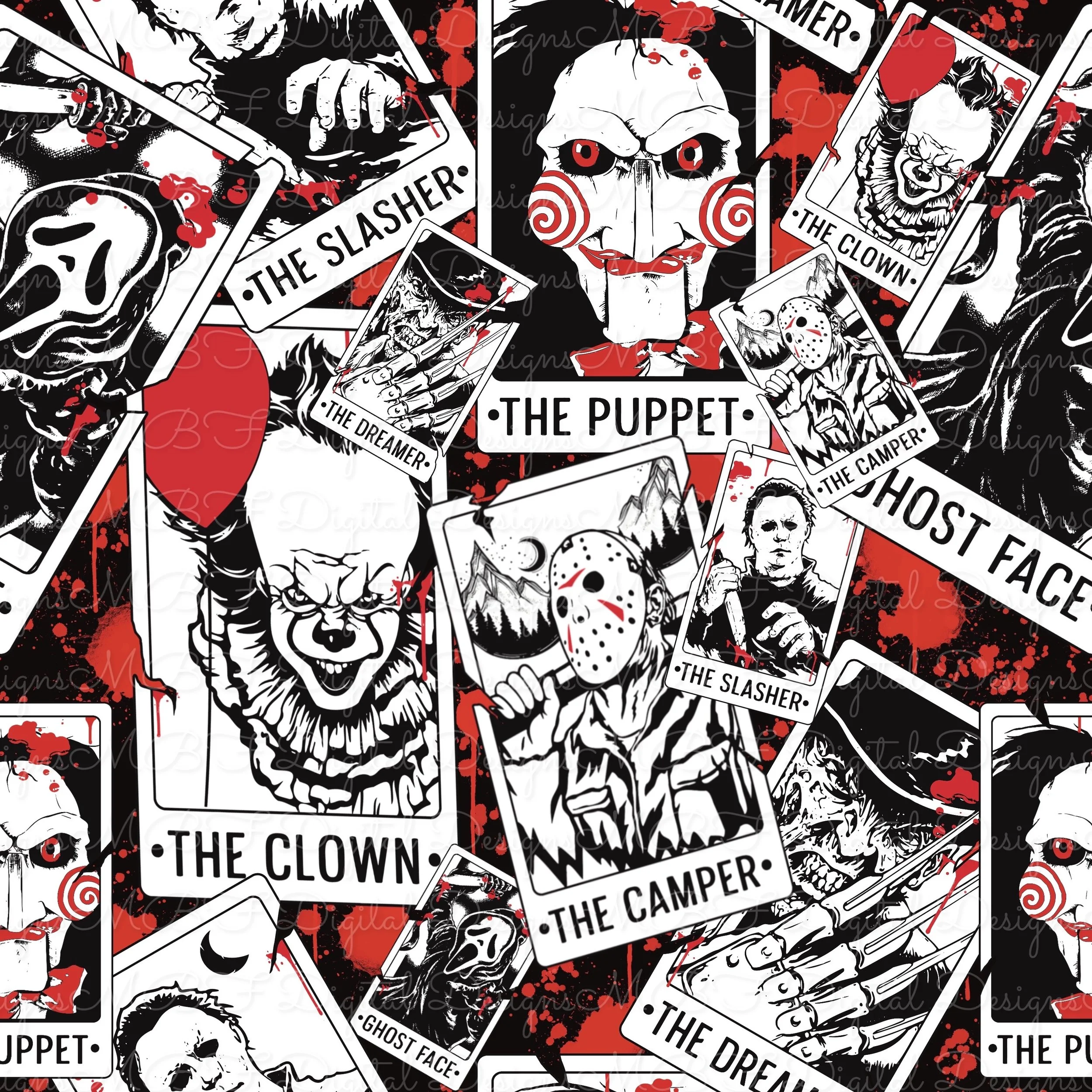 Horror Tarot (black splatter color way)