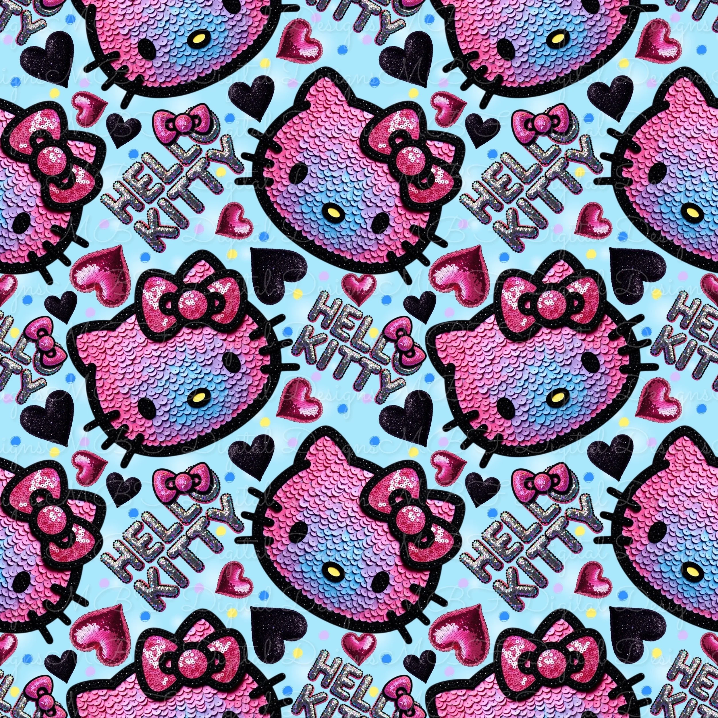 Hello Sequins (Blue with multicolored dots color way)