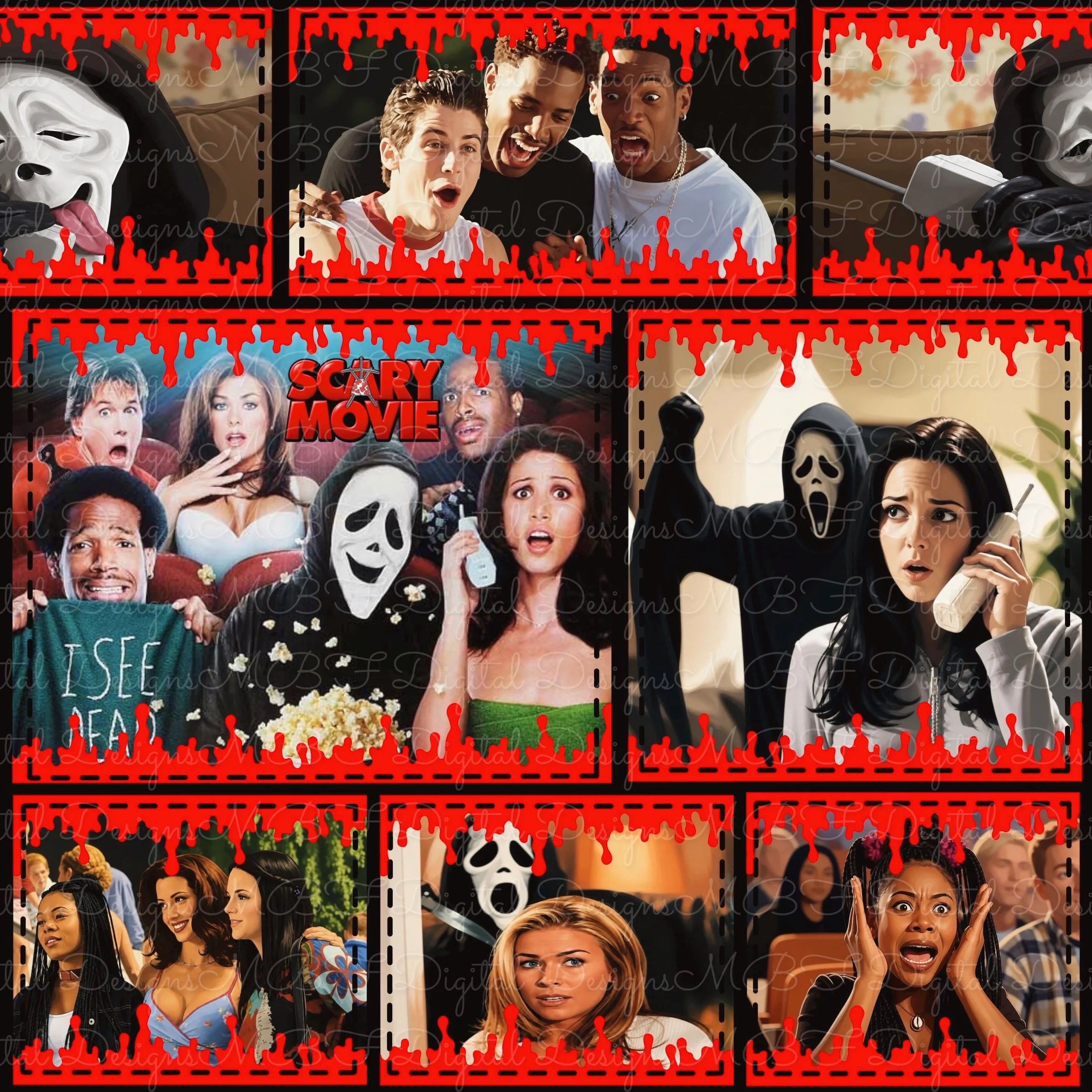 Scary Movie Patchwork (black color way)