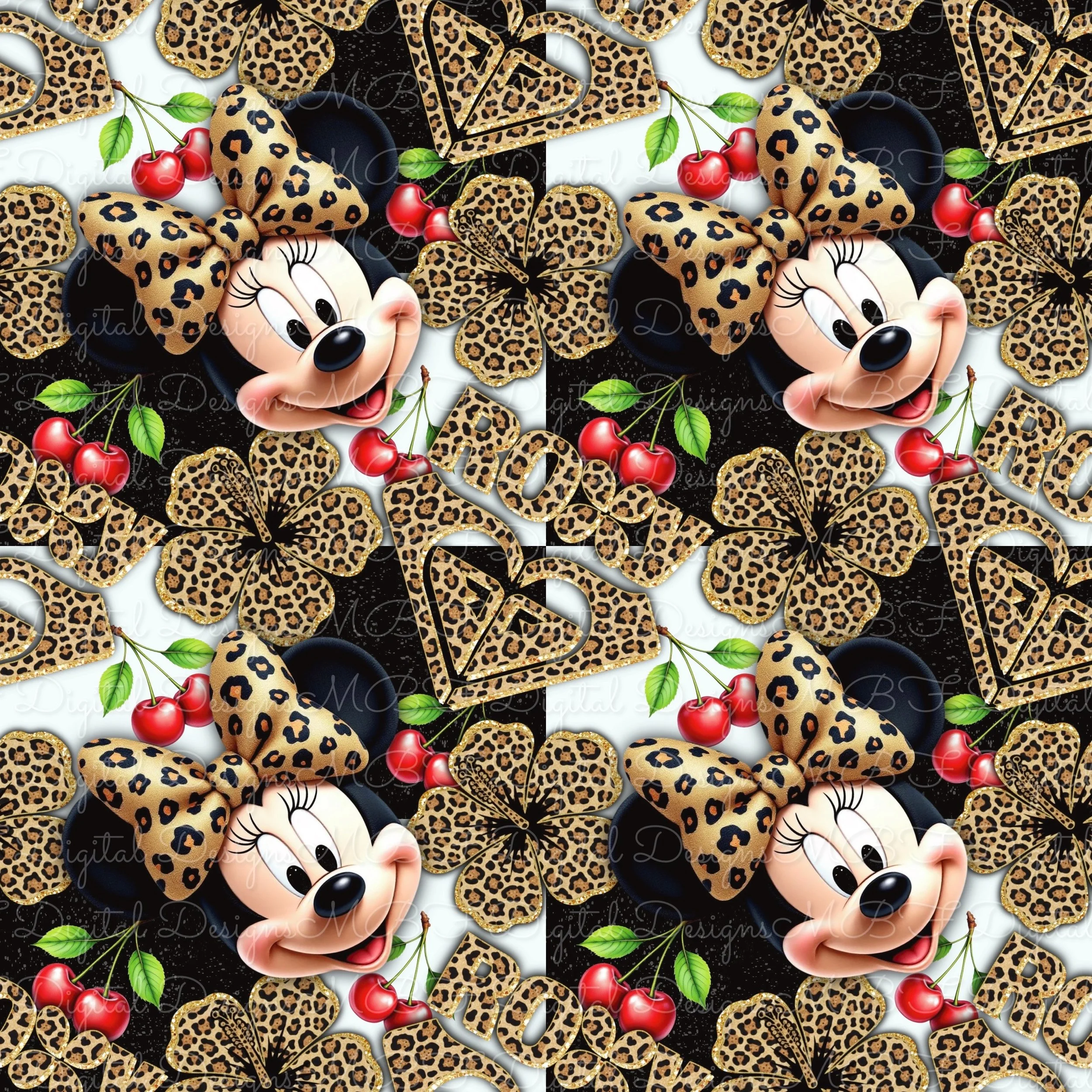 Leopard Roxy Minnie (black and white checked color way)