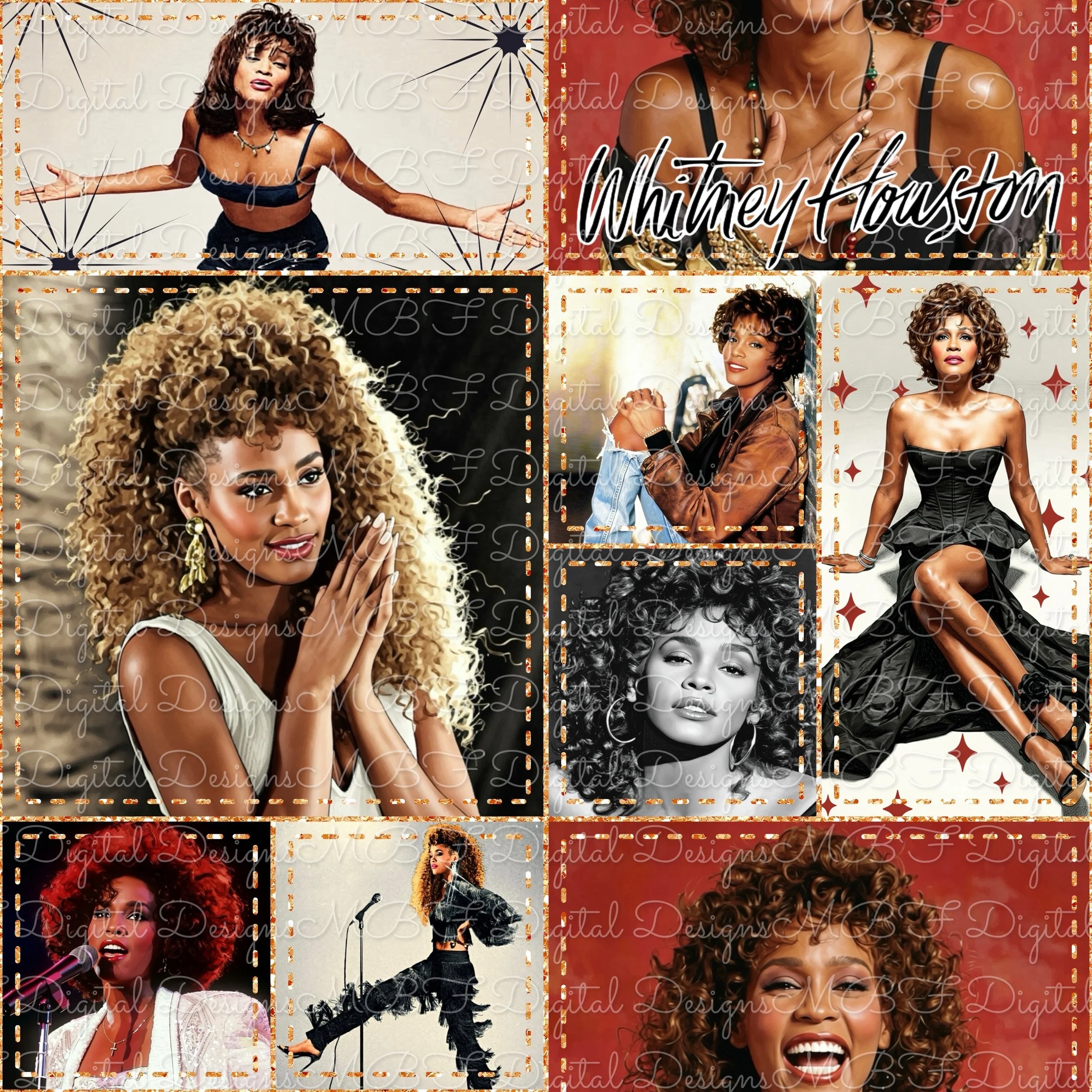 Whitney Patchwork (gold glitter stitches color way)