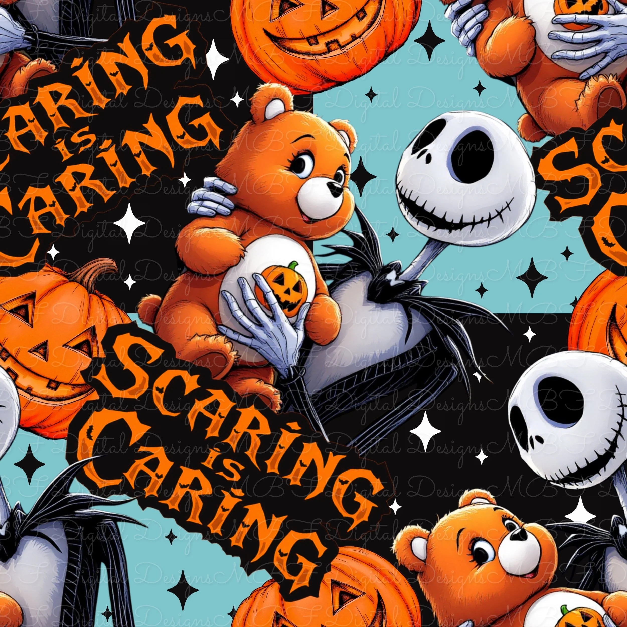 Scaring is Caring (light aqua color way)