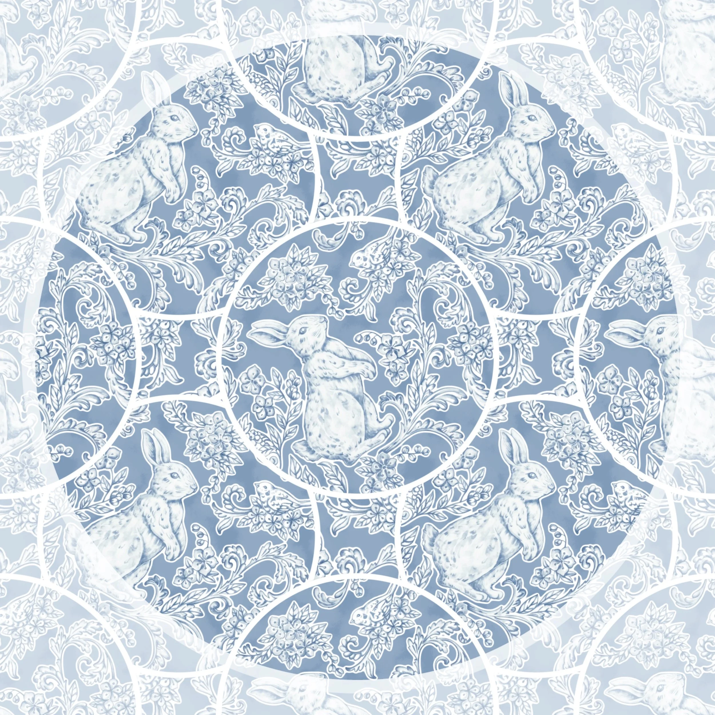 Toile Easter (pale solid blue Wedgwood color way)