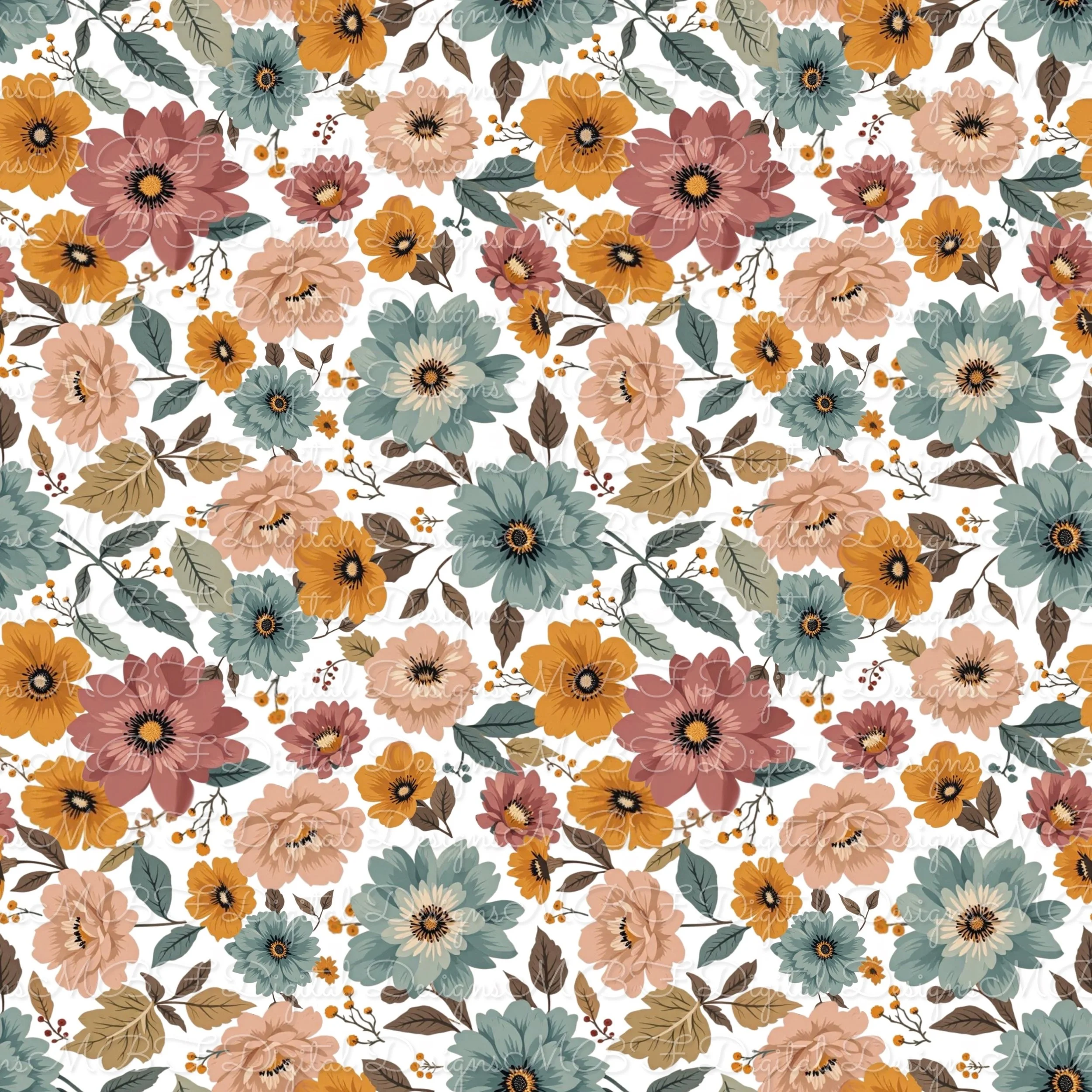 Falling For Floral (white color way)