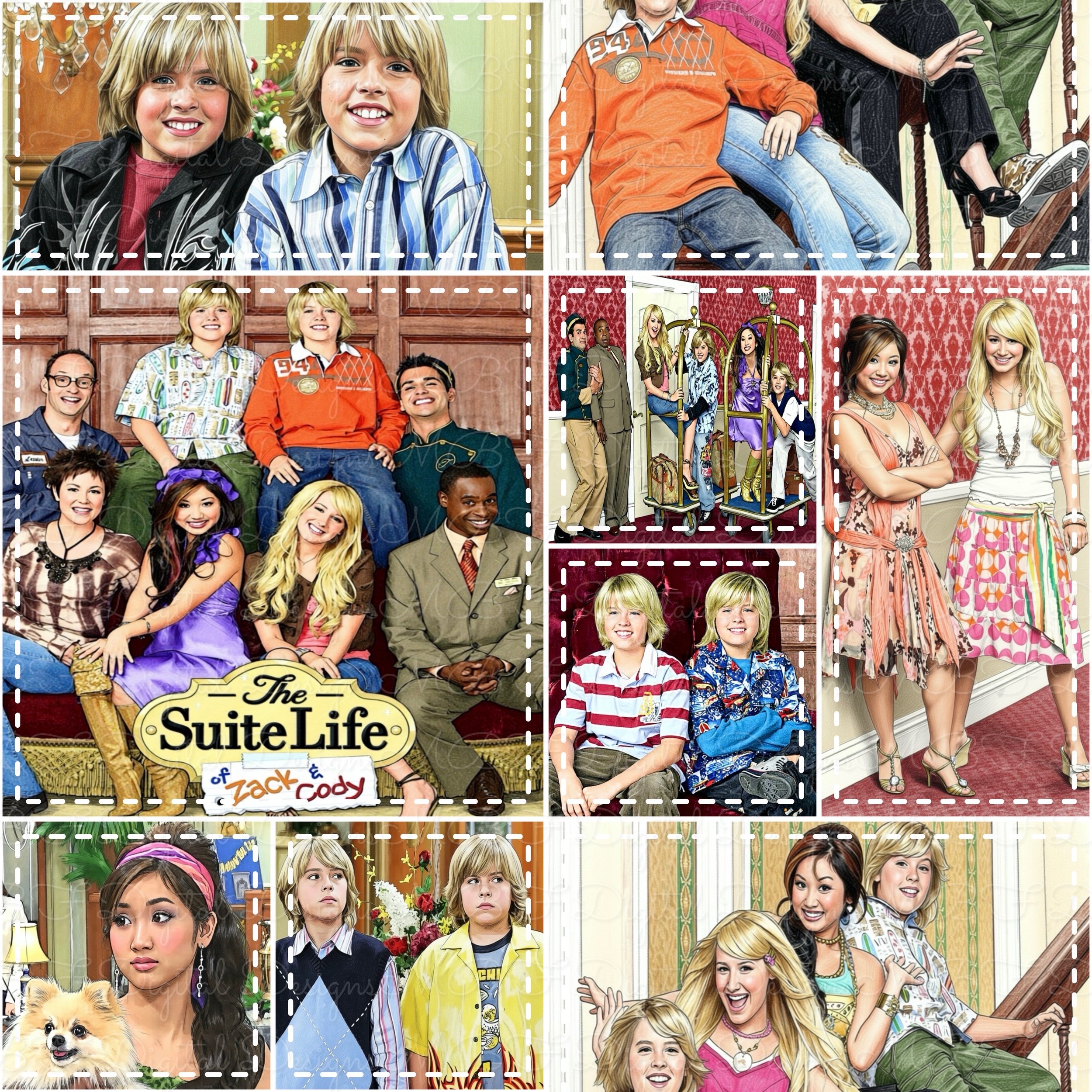 The Suite Life Patchwork (white stitches color way)