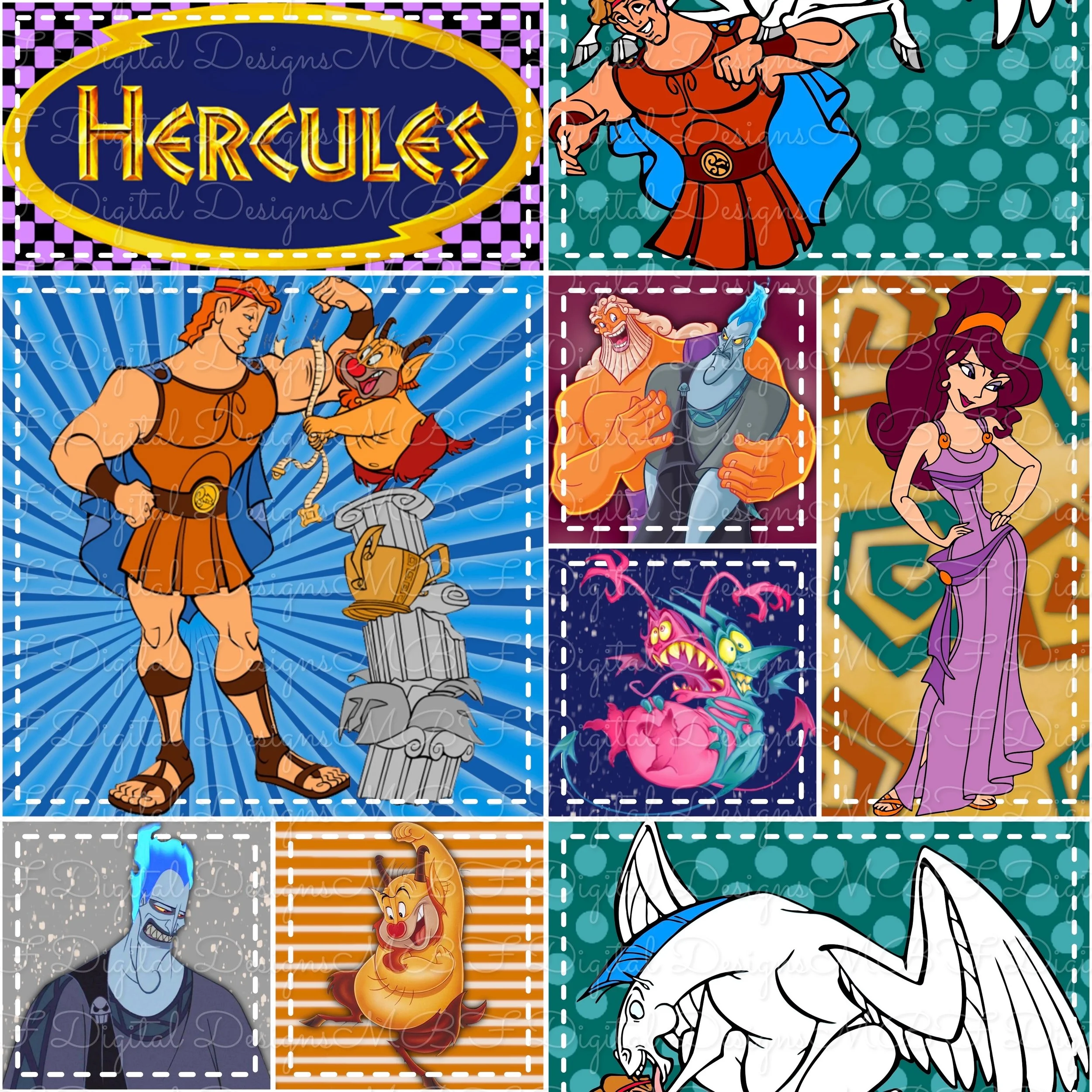 Hercules Patchwork (white stitches color way)