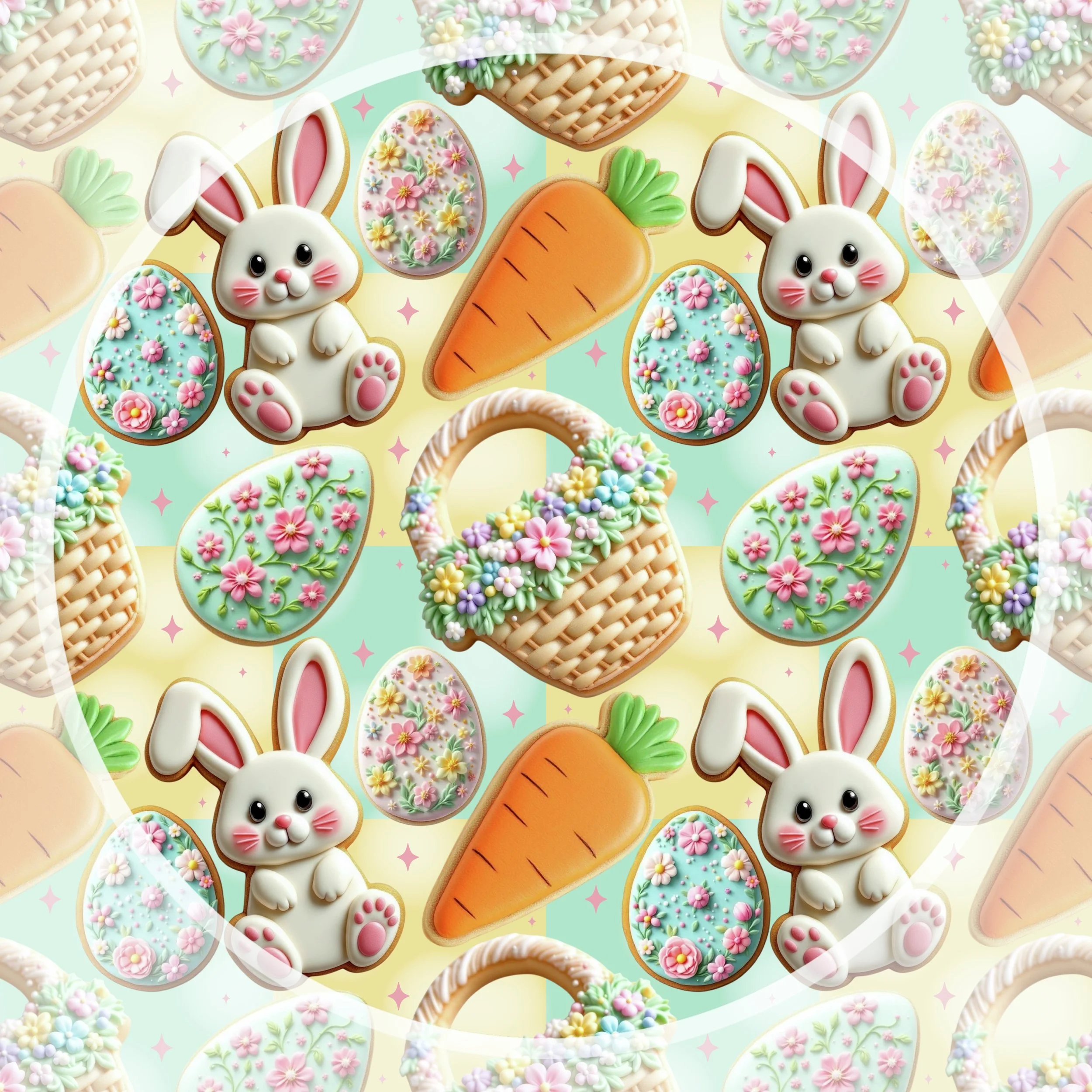 Easter Bunny Cookie Co (pastel checked color way)