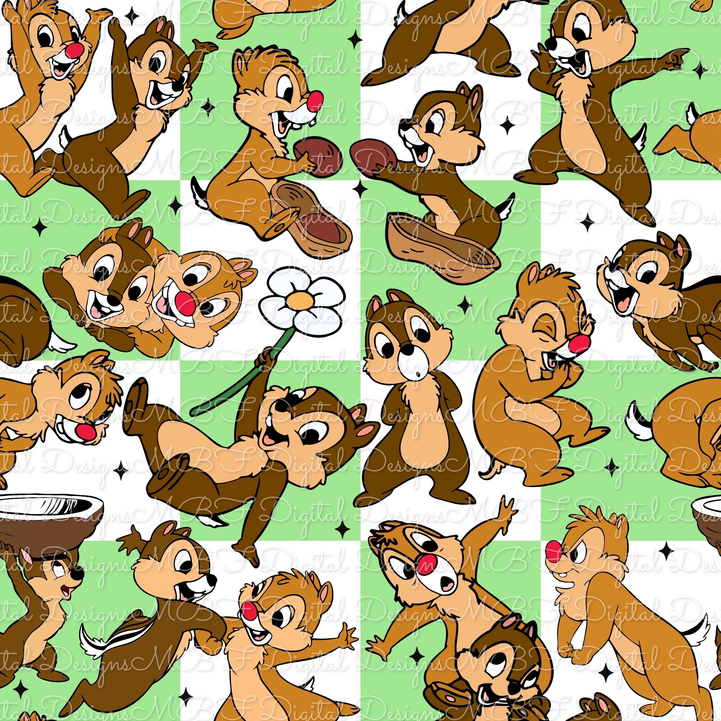 Chip N Dale (green checked color way)