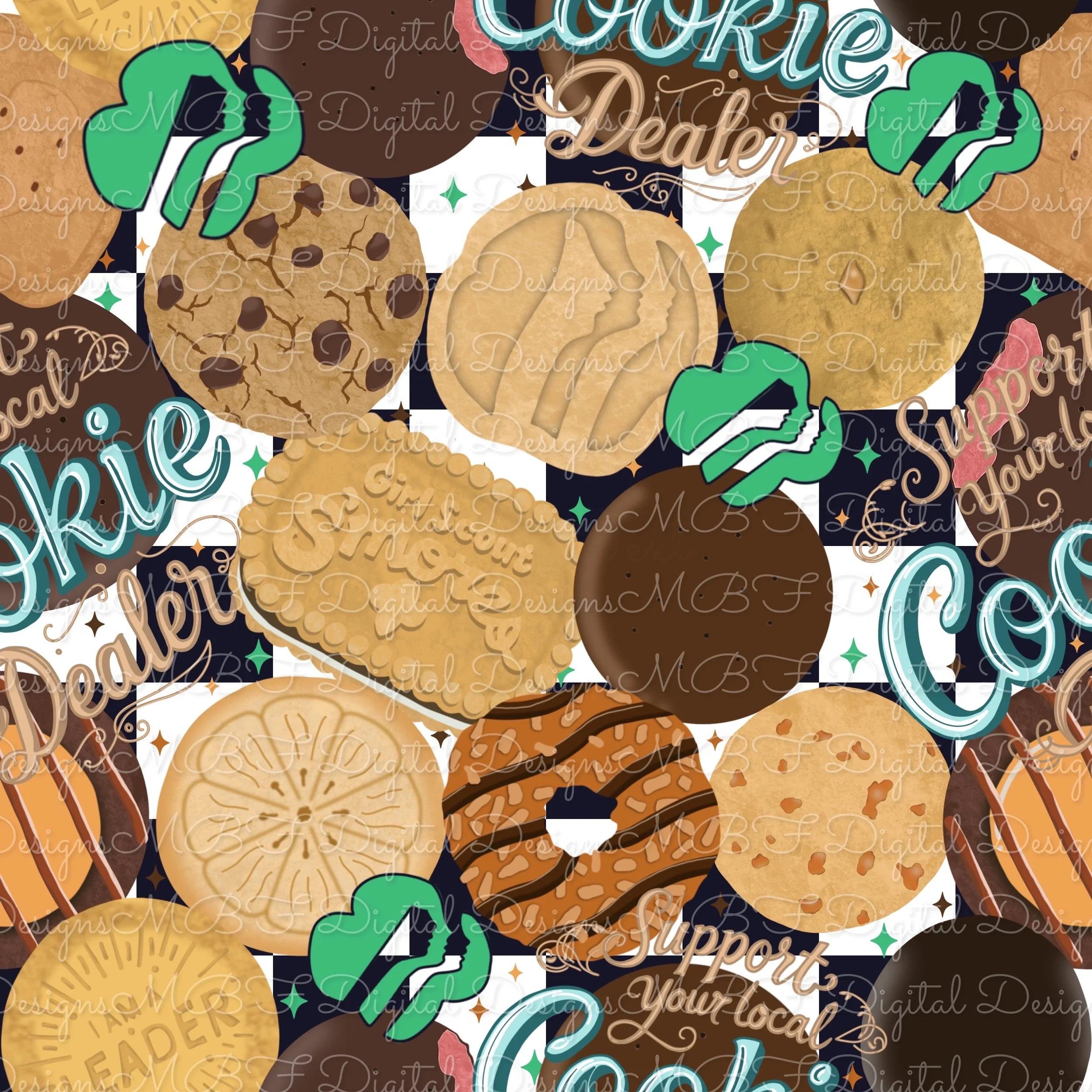 Cookie Dealer (black and white checked color way)