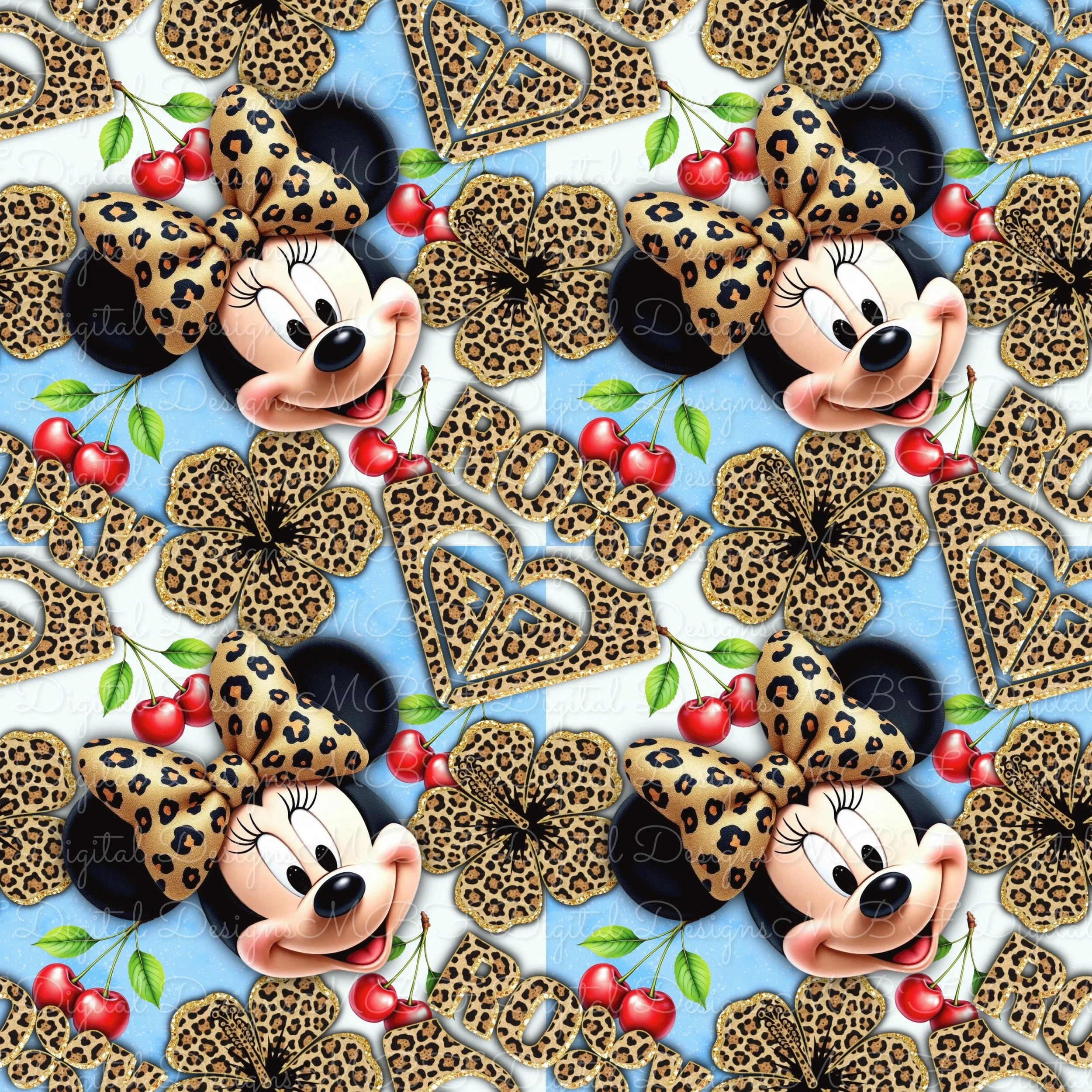 Leopard Roxy Minnie (spring blue checked color way)
