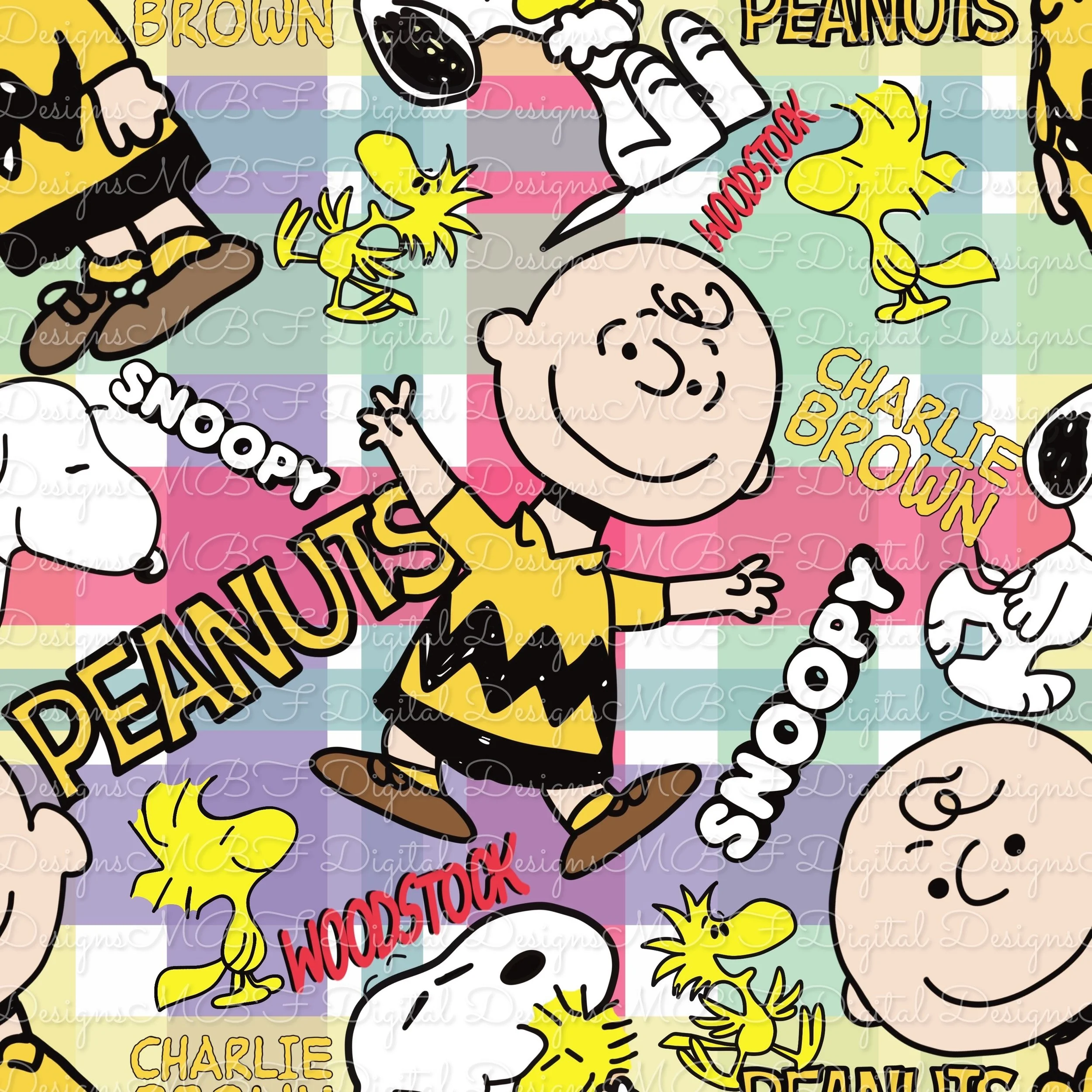 Peanuts (girlie bold spring plaid color way)