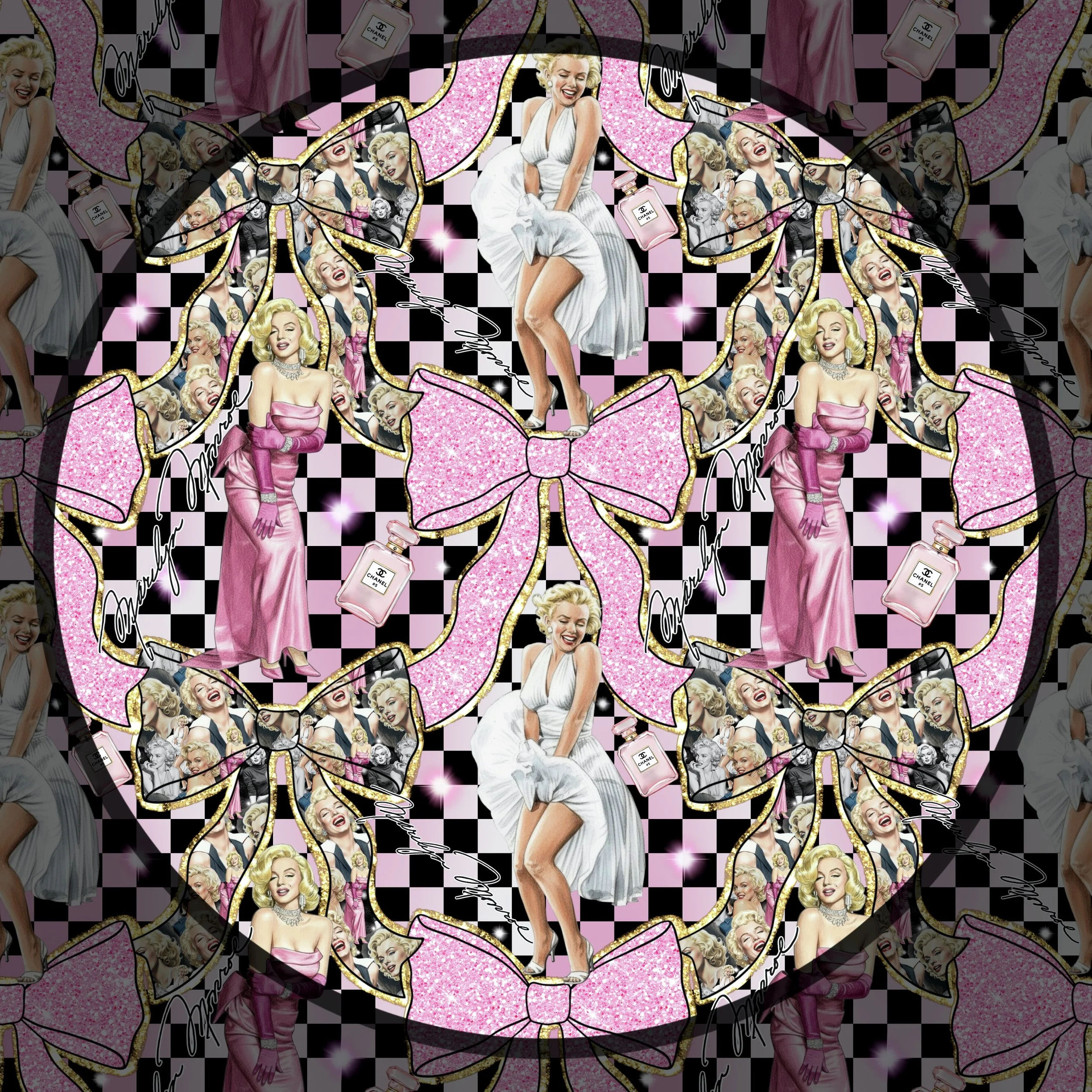 Marilyn N Bows (pale ombré checked color way)