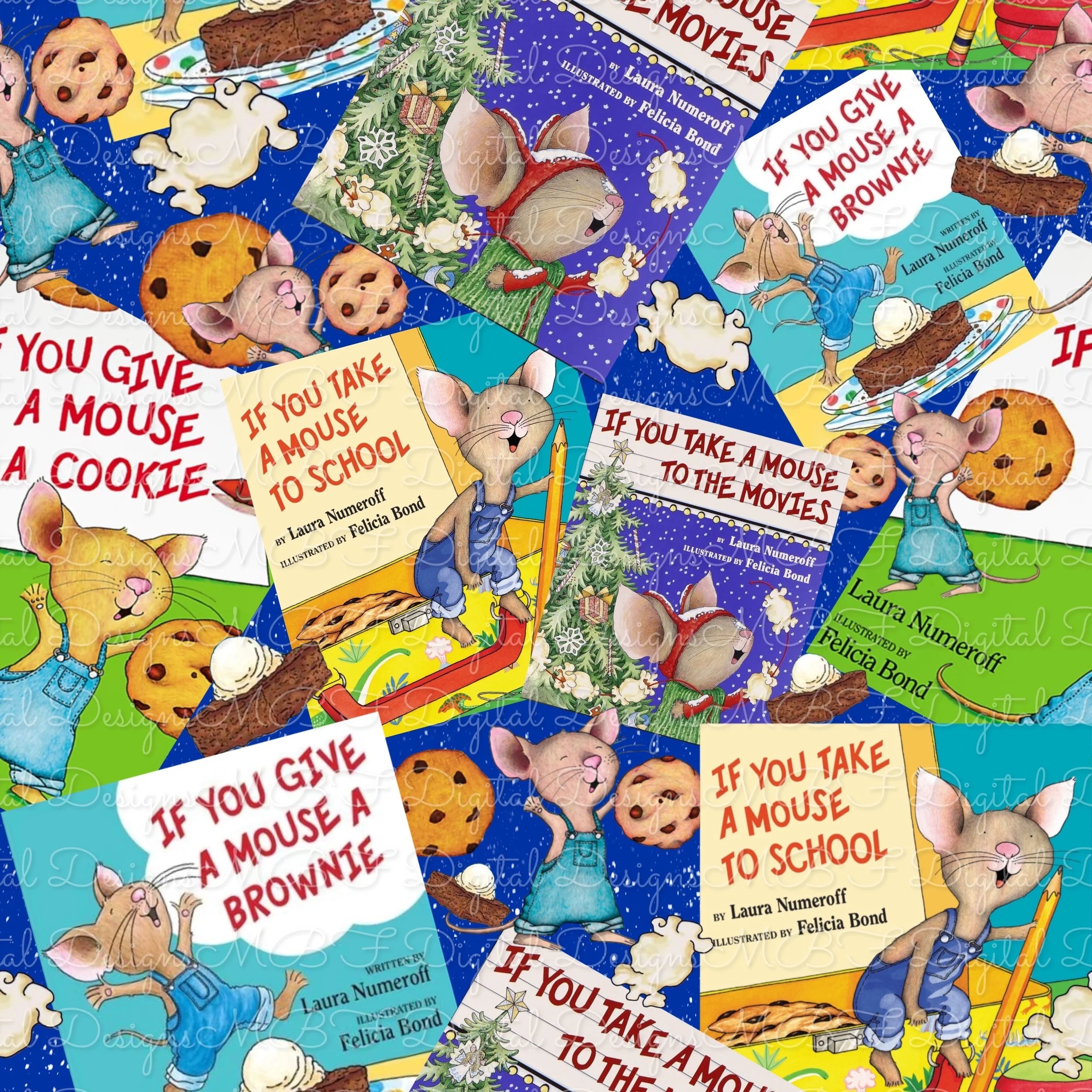 Cookie Mouse (bold blue color way)
