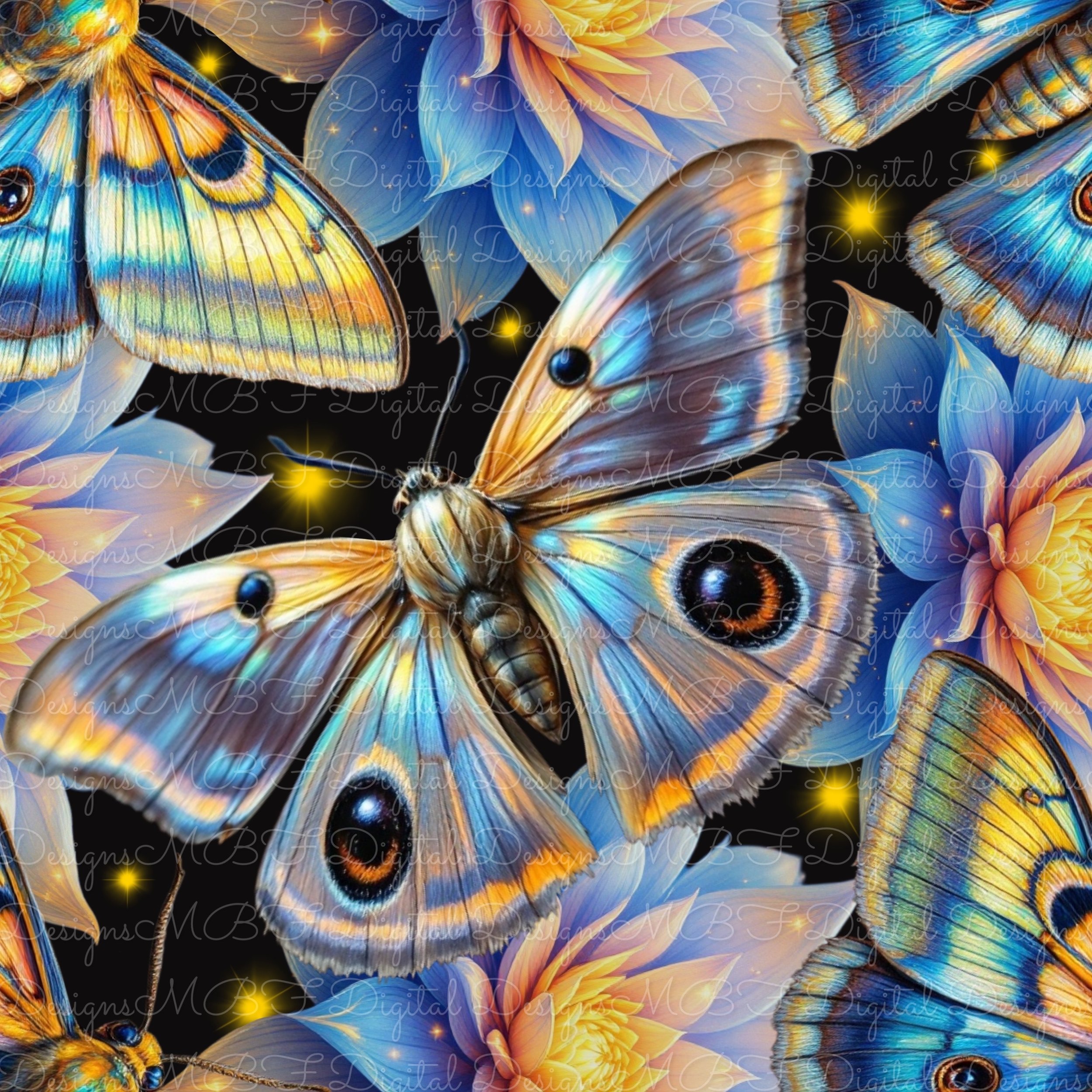 Glow Moths (black color way)