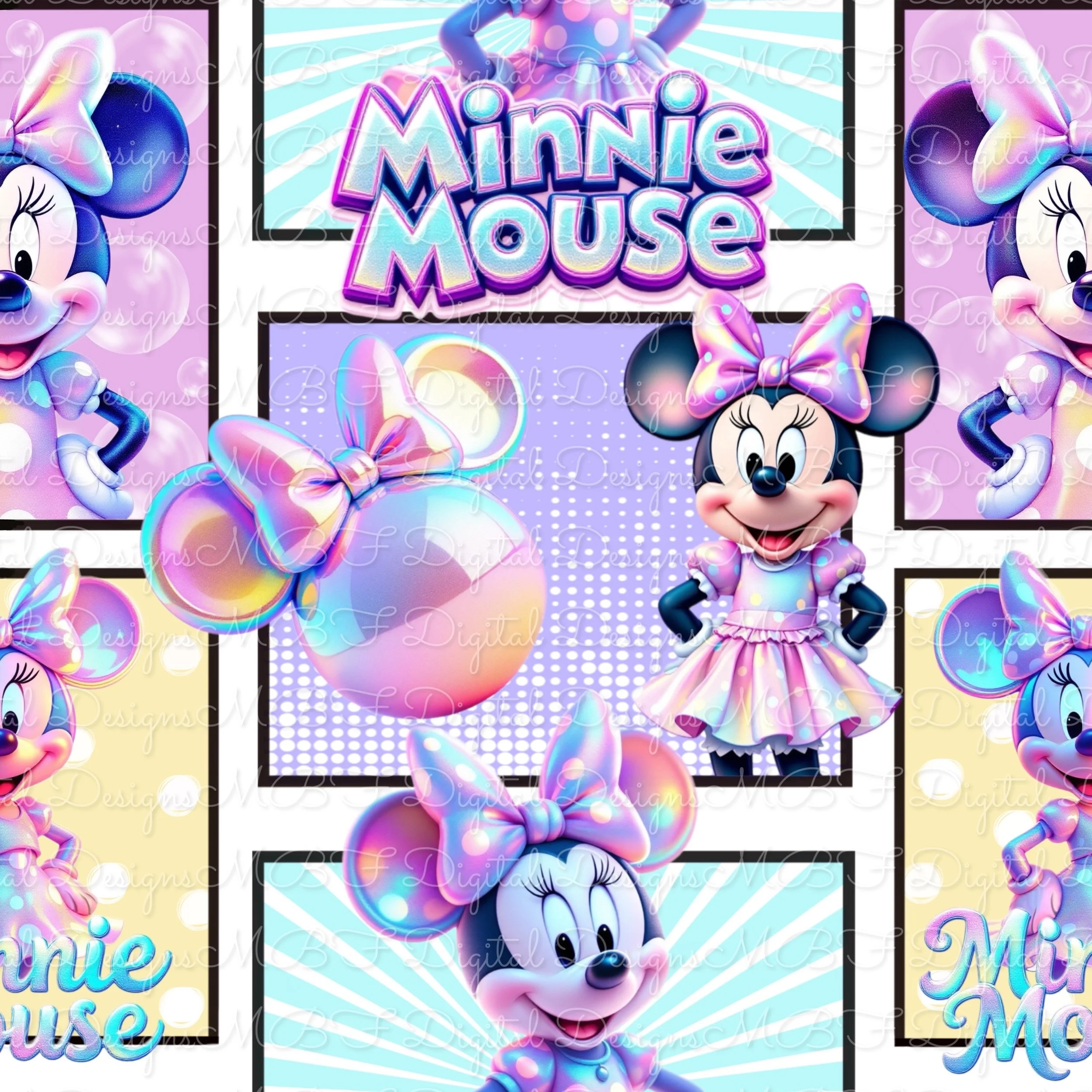 Iridescent Min Comic (white color way)