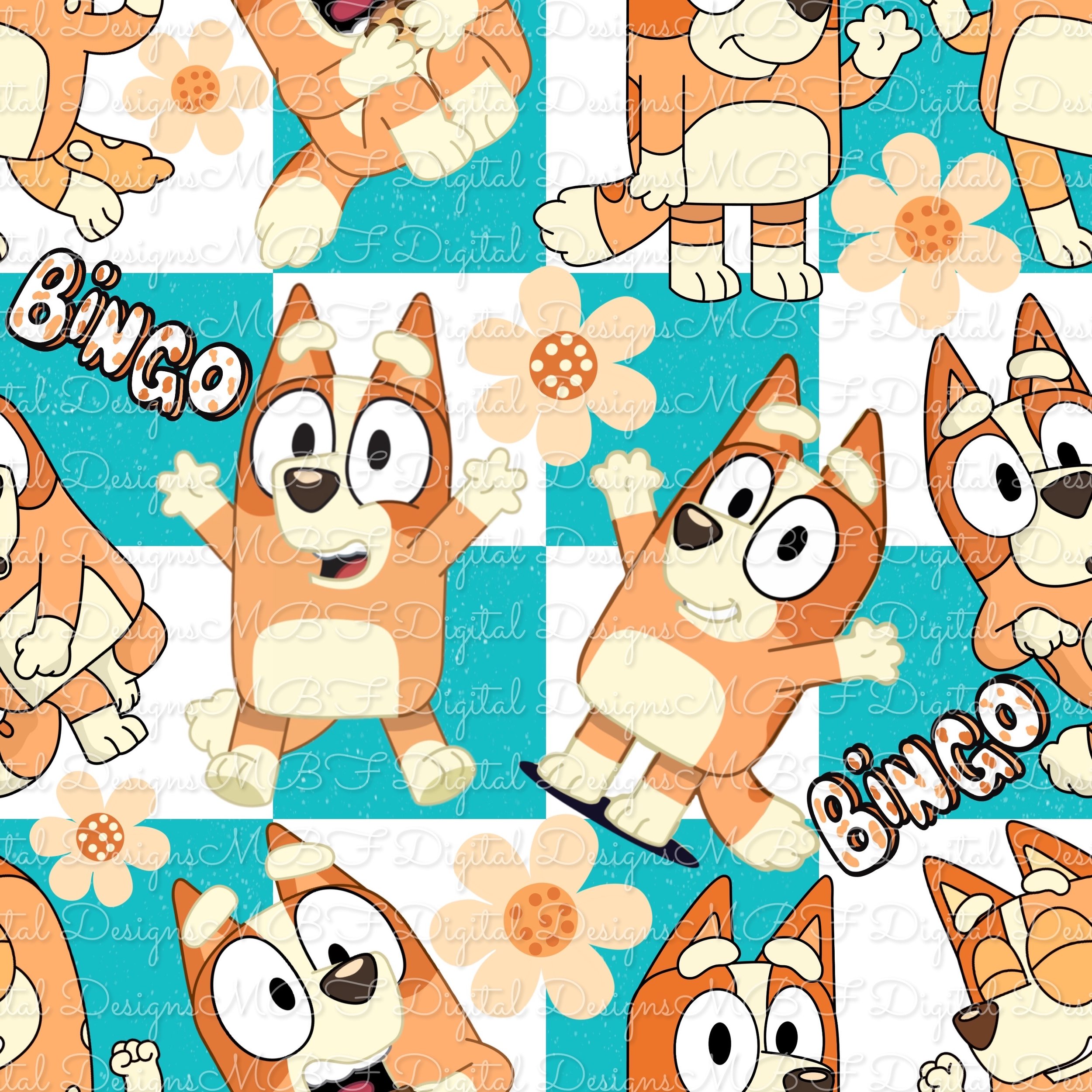 Just Bingo (teal checked color way)