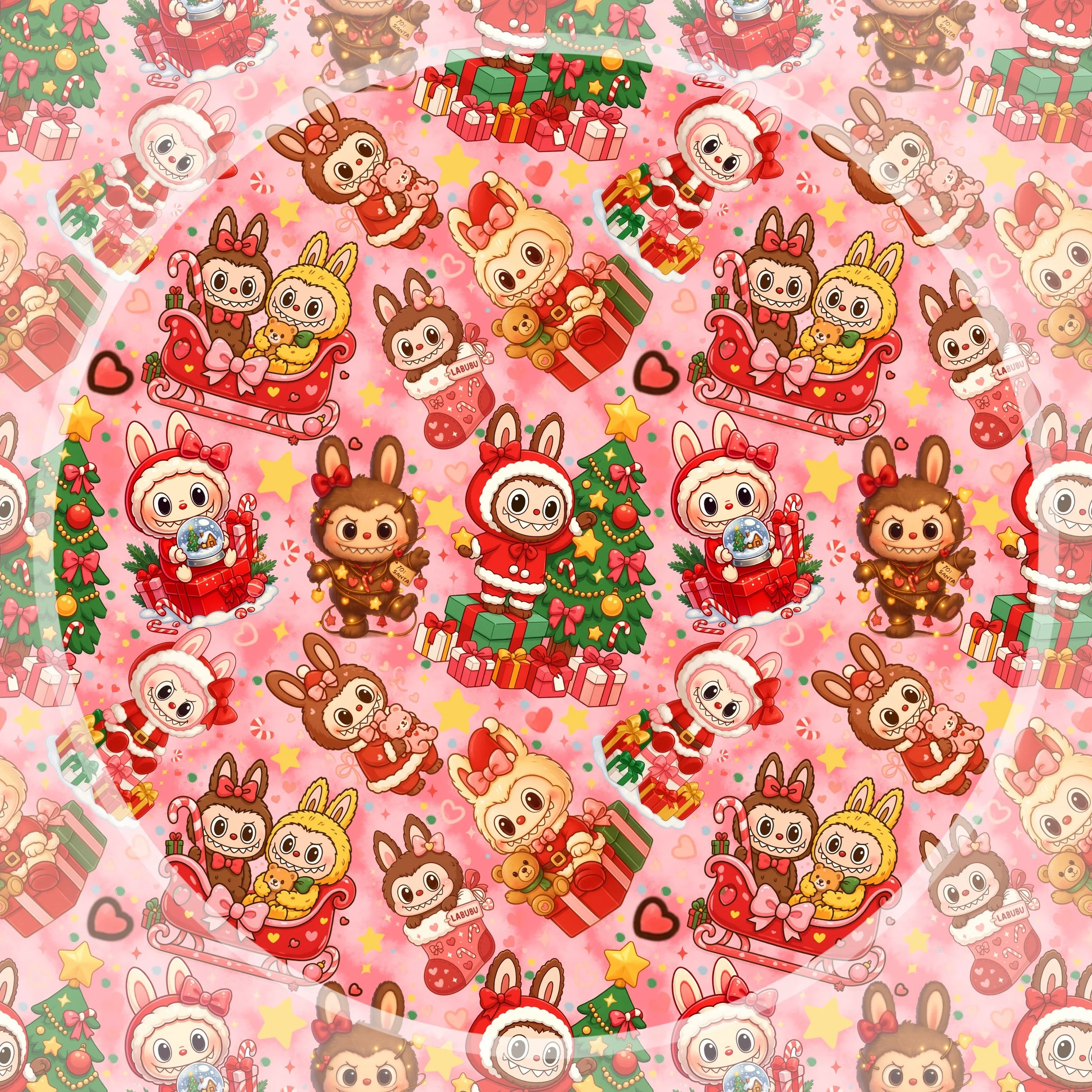 Merry Labubus (vintage pink color way)