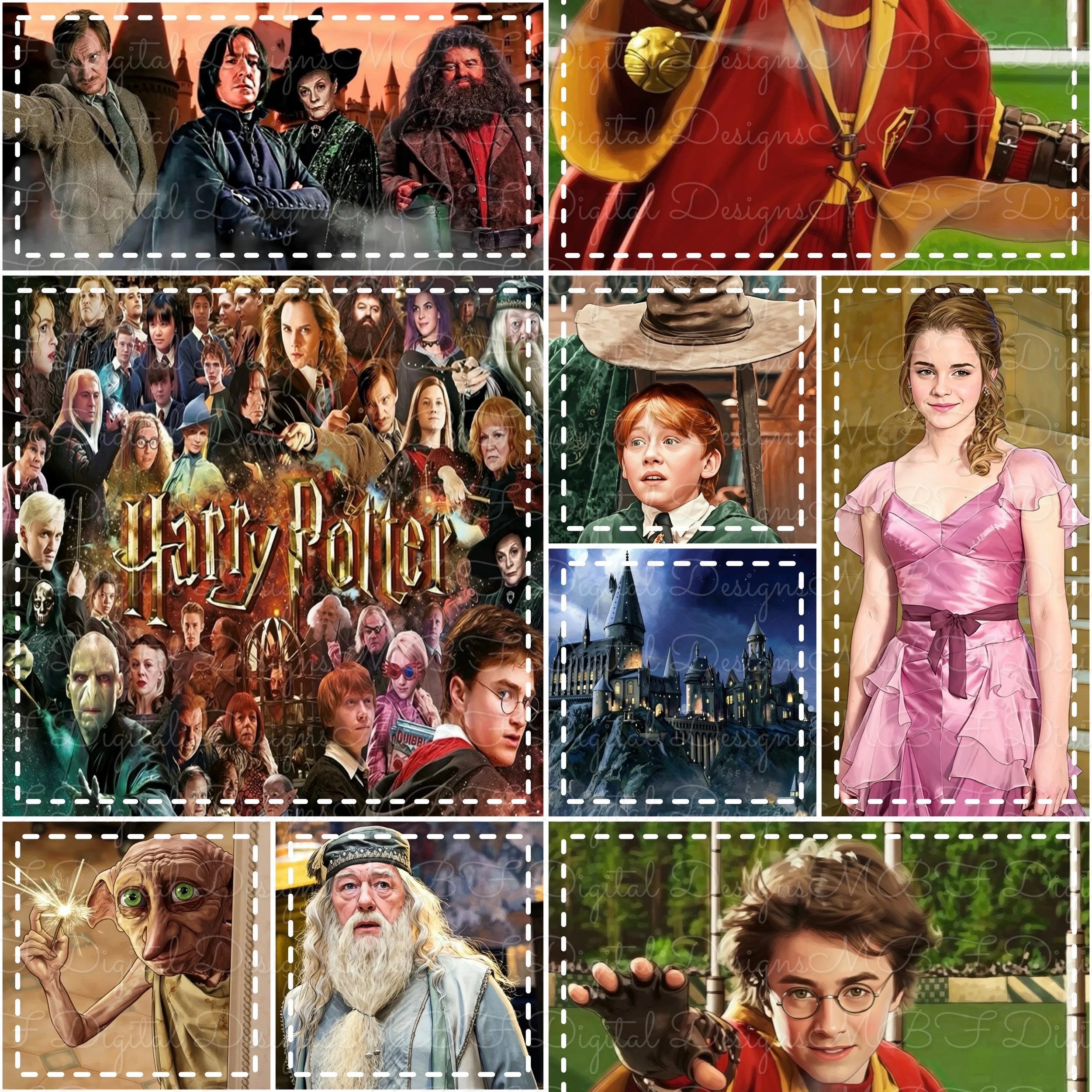 Harry Potter Patchwork (white stitches color way)