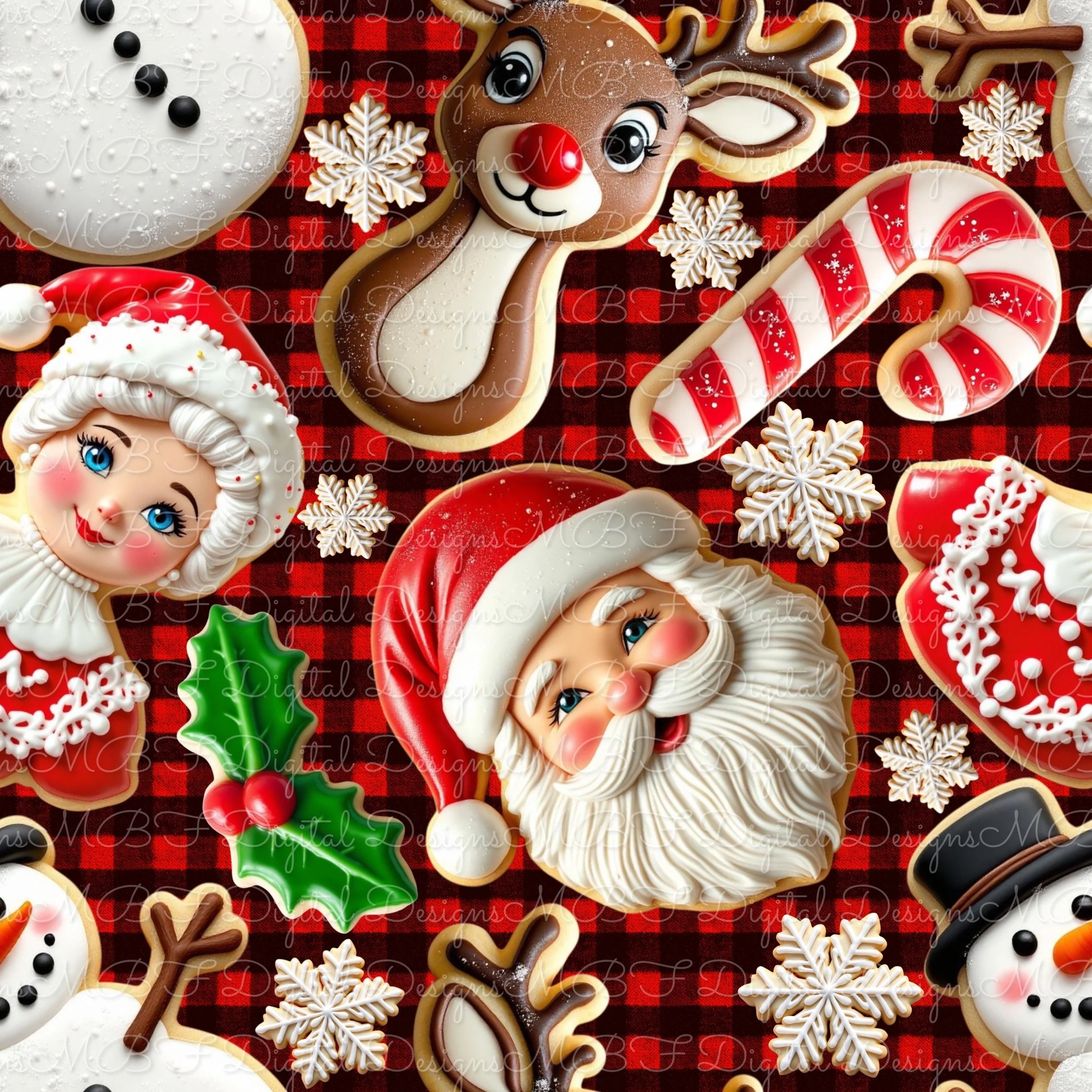 North Pole Cookie Co (red and black plaid color way)